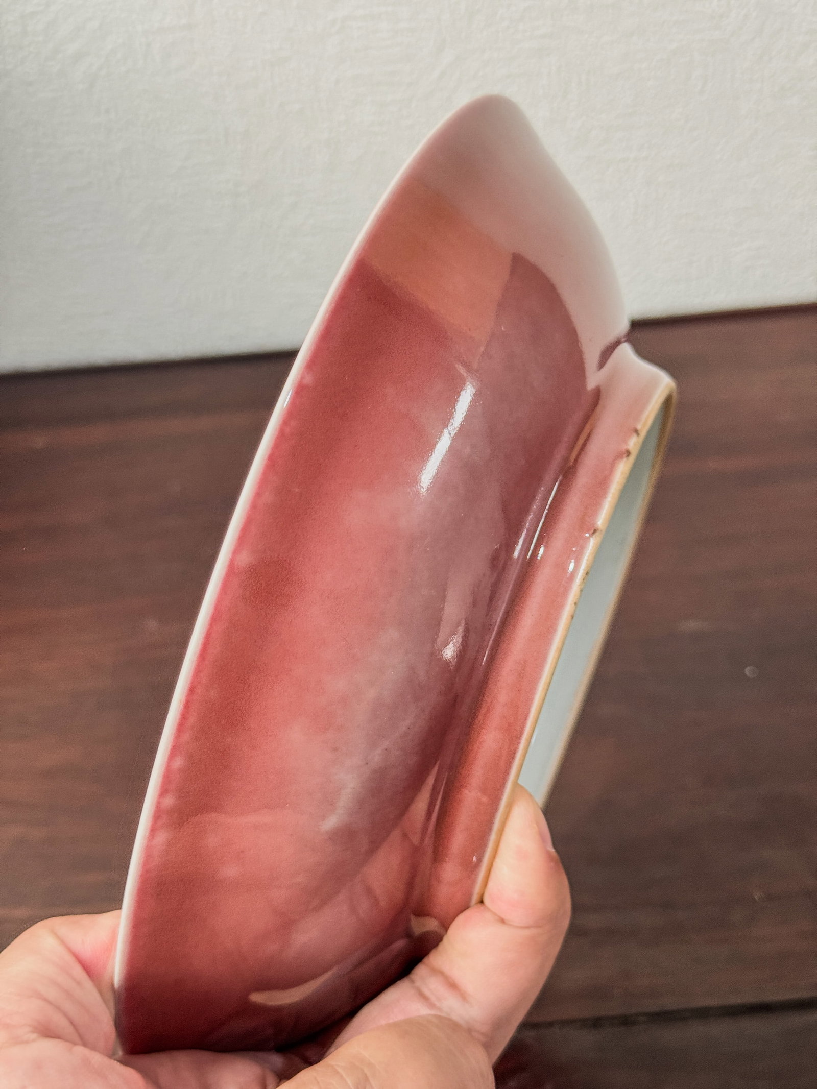 CHINESE COPPER-RED DISH WITH MARK - 4