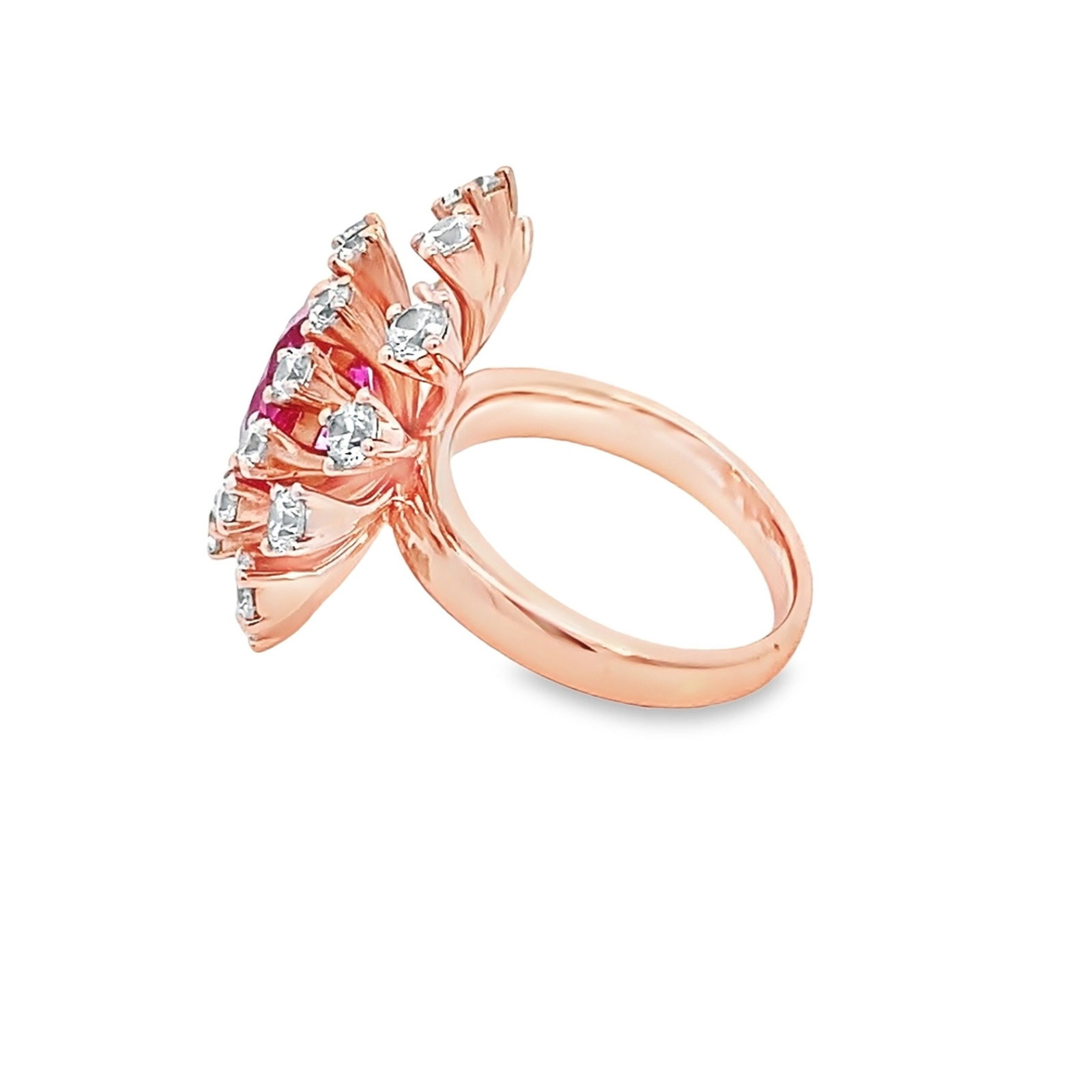 LAB RUBY AND DIAMOND RING - 2