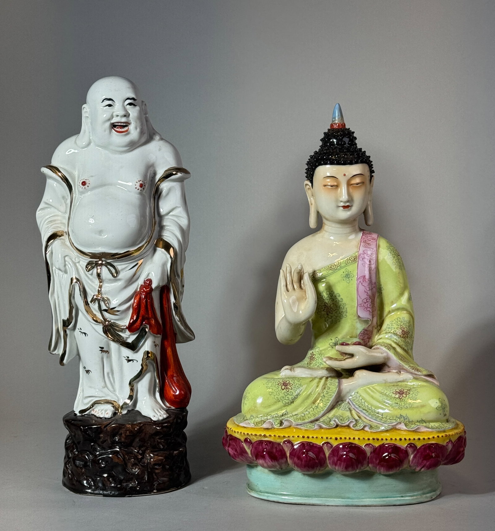 CHINESE PORCELAIN HOTEI AND SEATED BUDDHA (1 of 13)