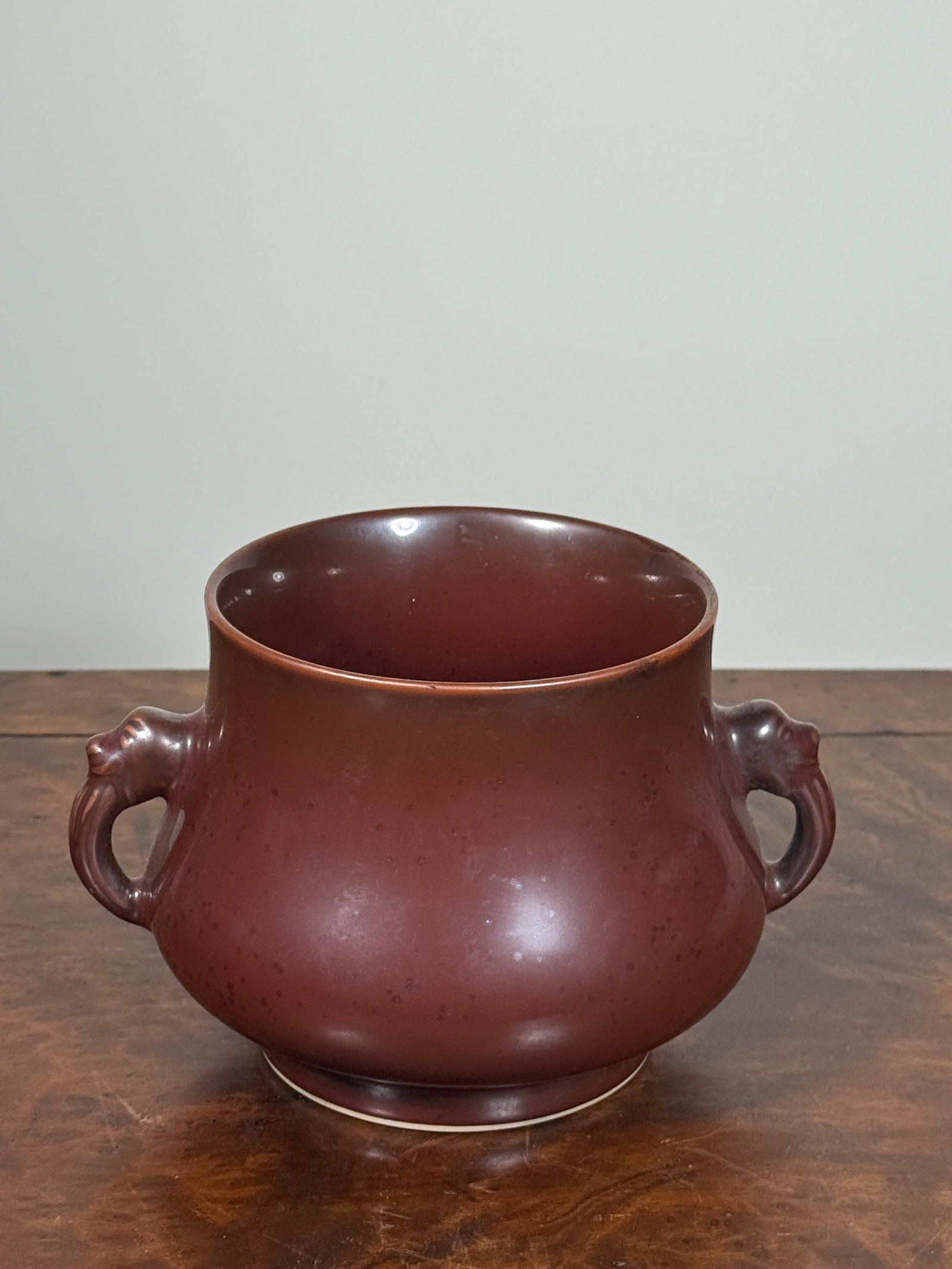 CHINESE BROWN MONOCHROME PORCELAIN CENSER (1 of 9)