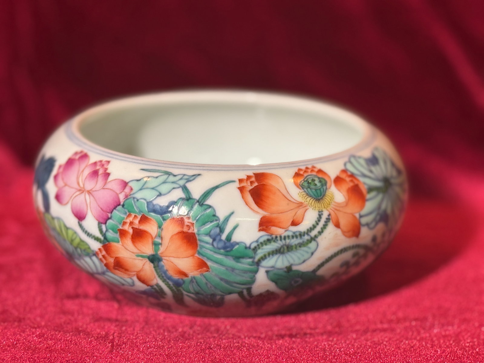 CHINESE PORCELAIN MONK BOWL WITH LOTUS SCENE (1 of 10)