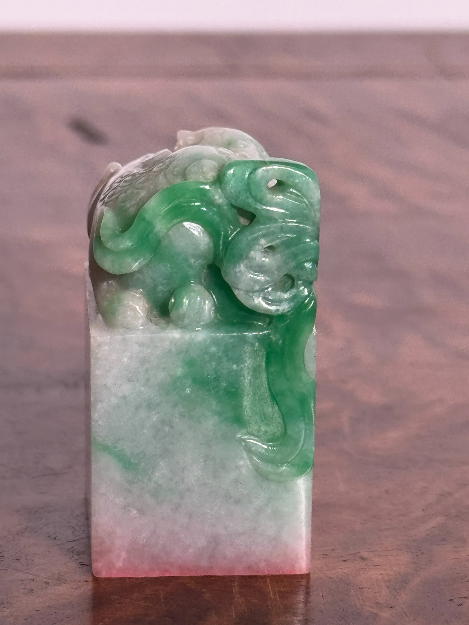 CHINESE JADEITE FOO LION SEAL - 2