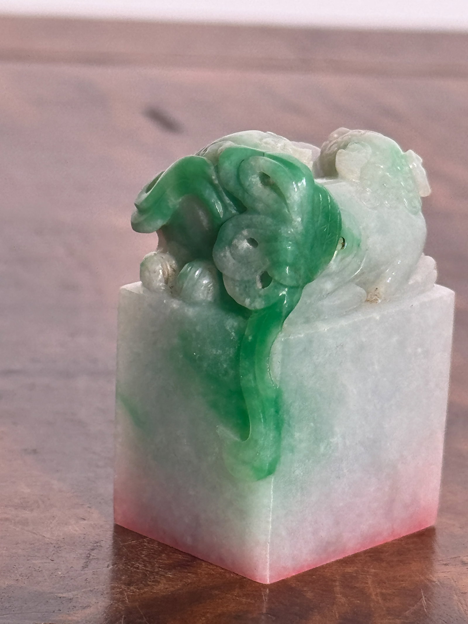 CHINESE JADEITE FOO LION SEAL - 3