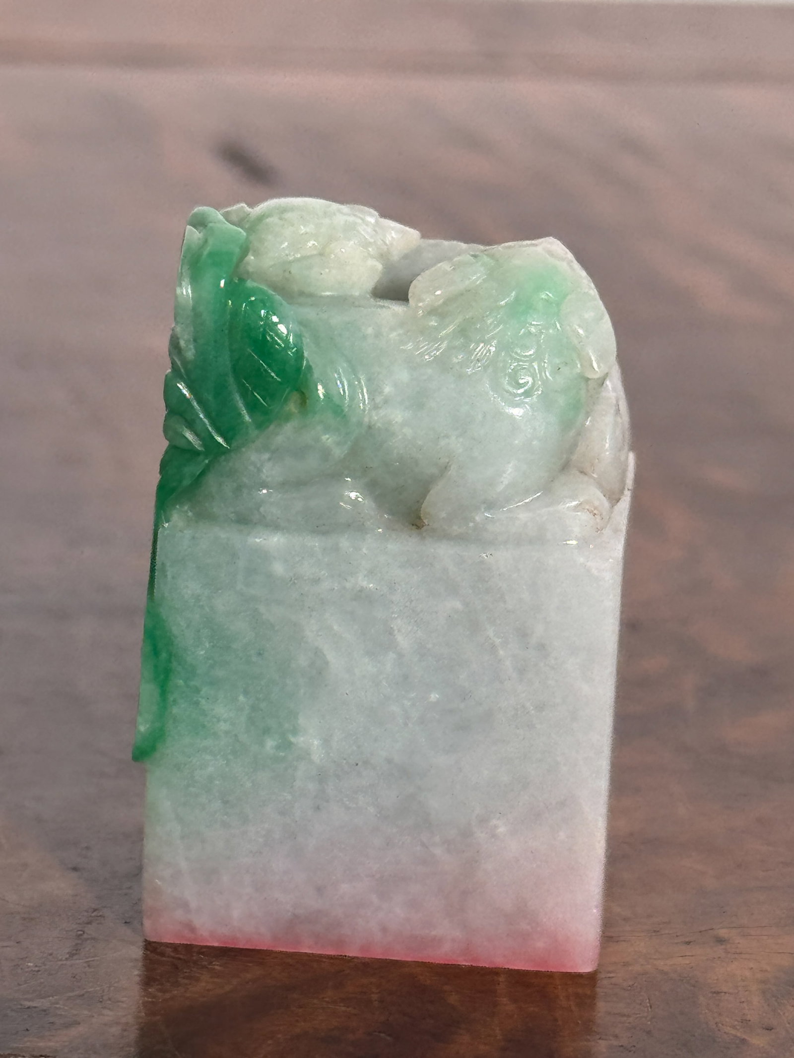 CHINESE JADEITE FOO LION SEAL - 4