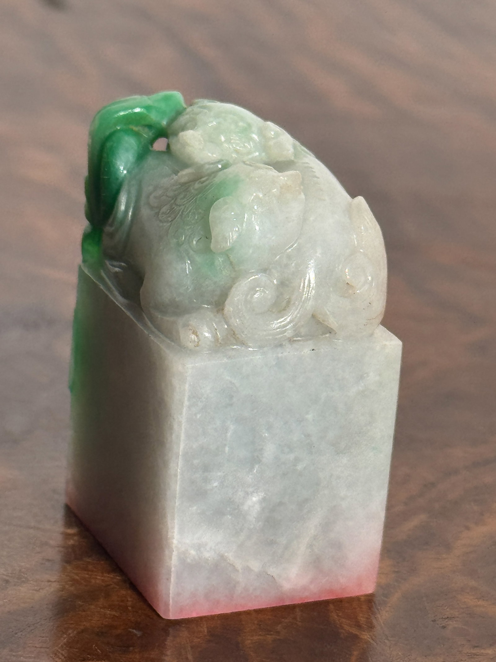CHINESE JADEITE FOO LION SEAL - 5