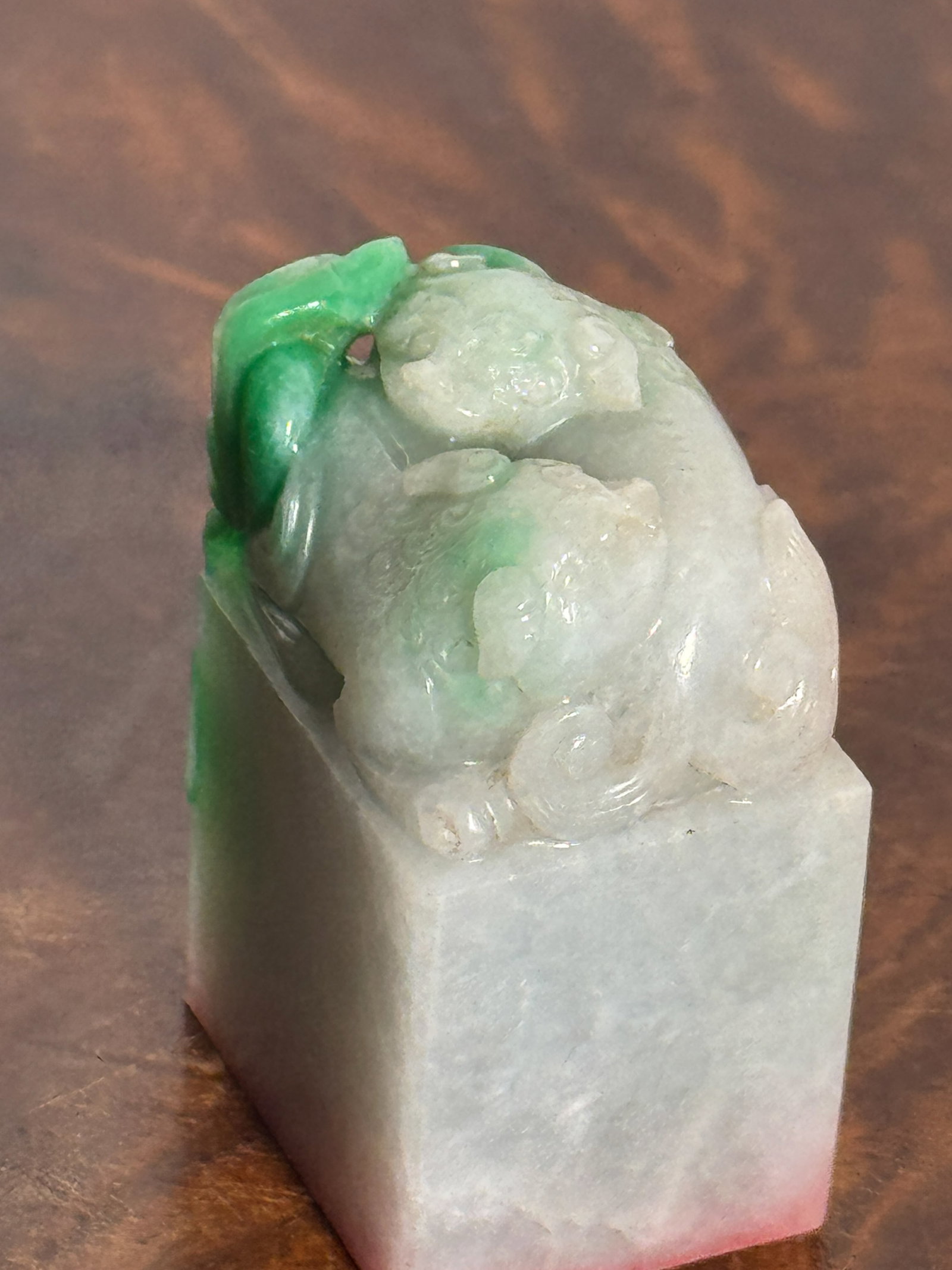 CHINESE JADEITE FOO LION SEAL - 6