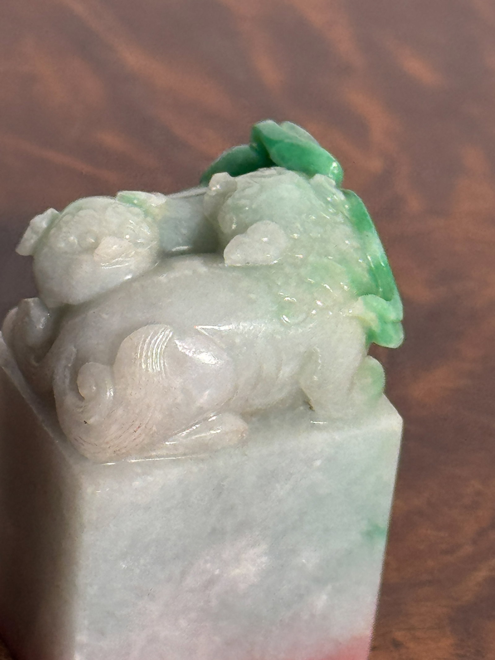 CHINESE JADEITE FOO LION SEAL - 7