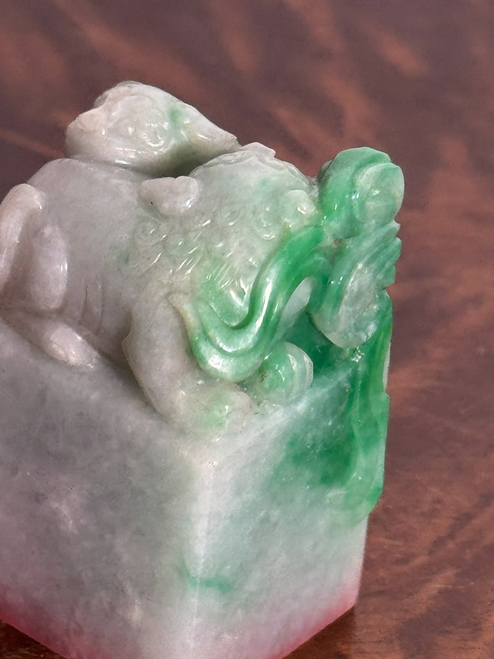 CHINESE JADEITE FOO LION SEAL - 8