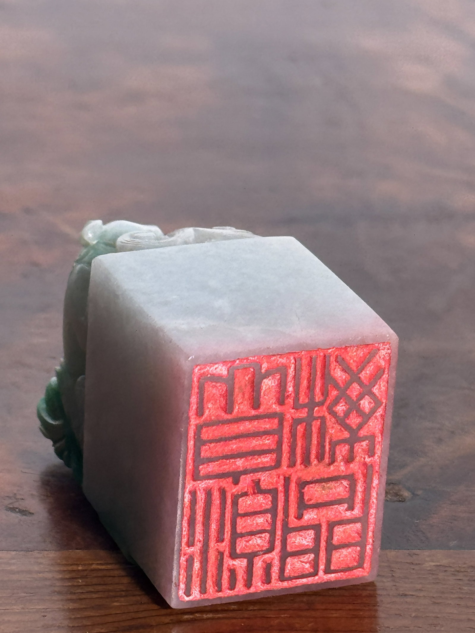 CHINESE JADEITE FOO LION SEAL - 9
