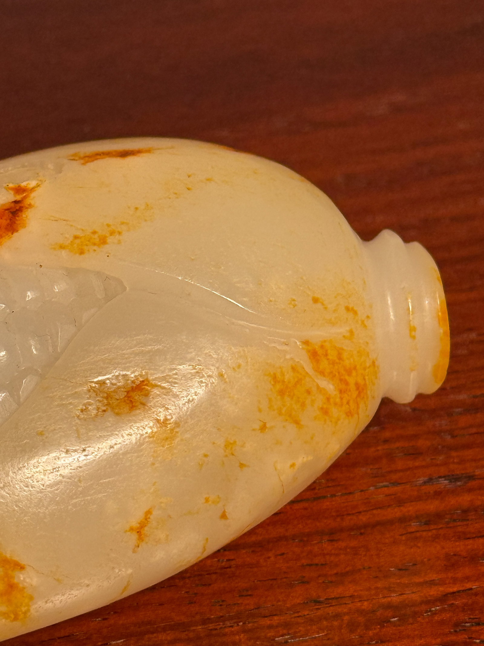 CHINESE WHITE JADE CORN CARVING - 10