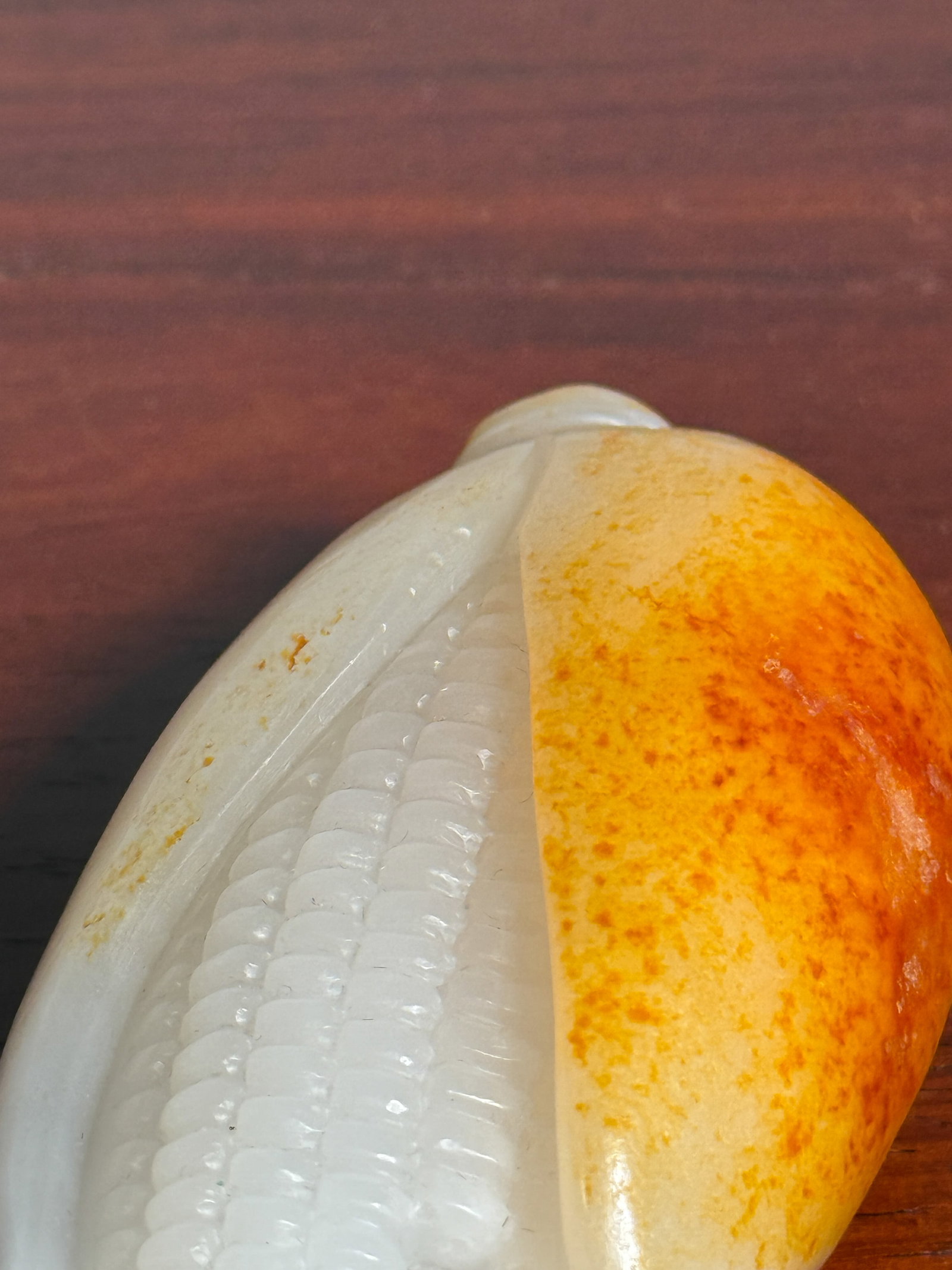 CHINESE WHITE JADE CORN CARVING - 5