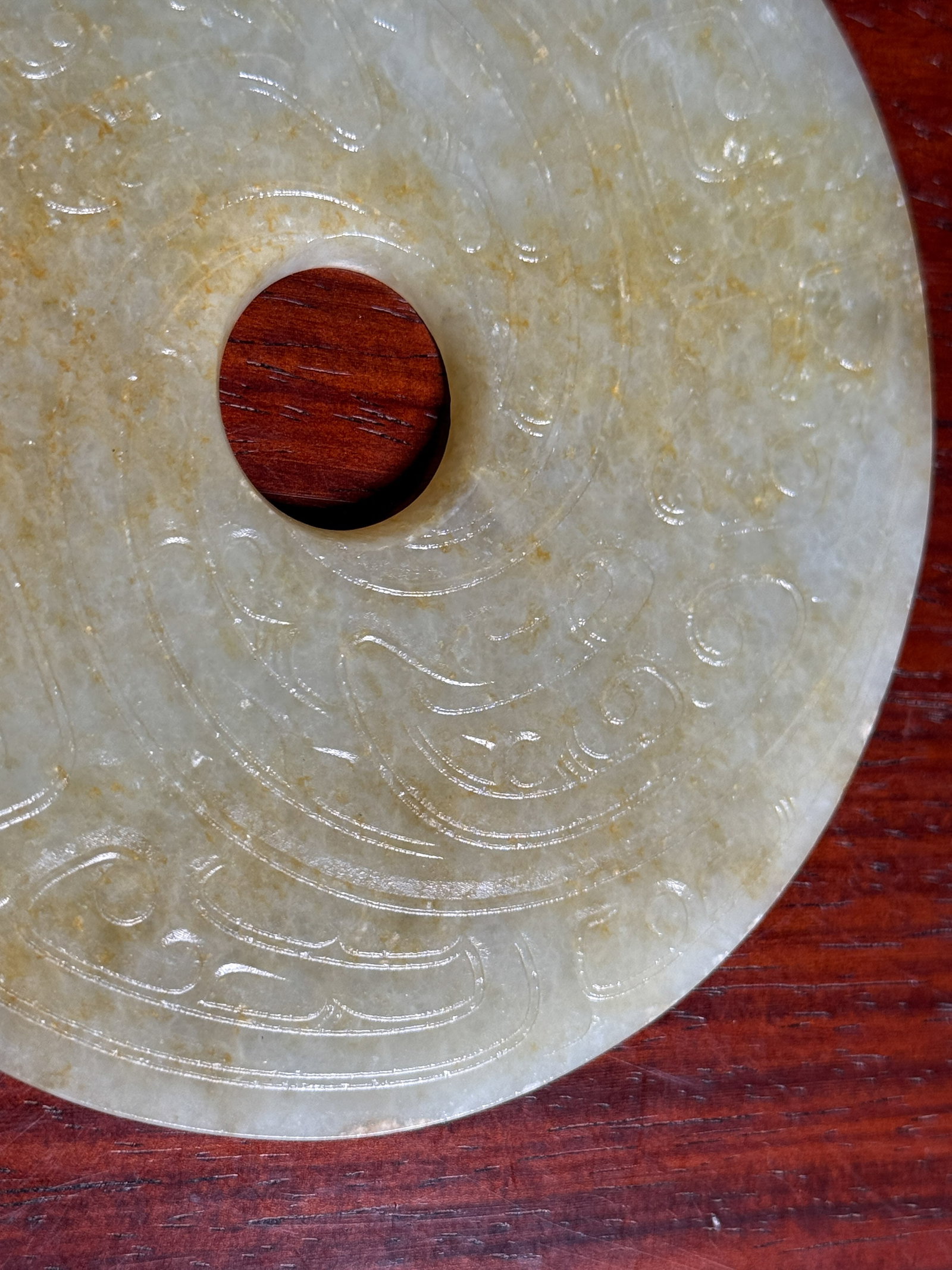 LARGE CHINESE CELADON JADE BI - 2
