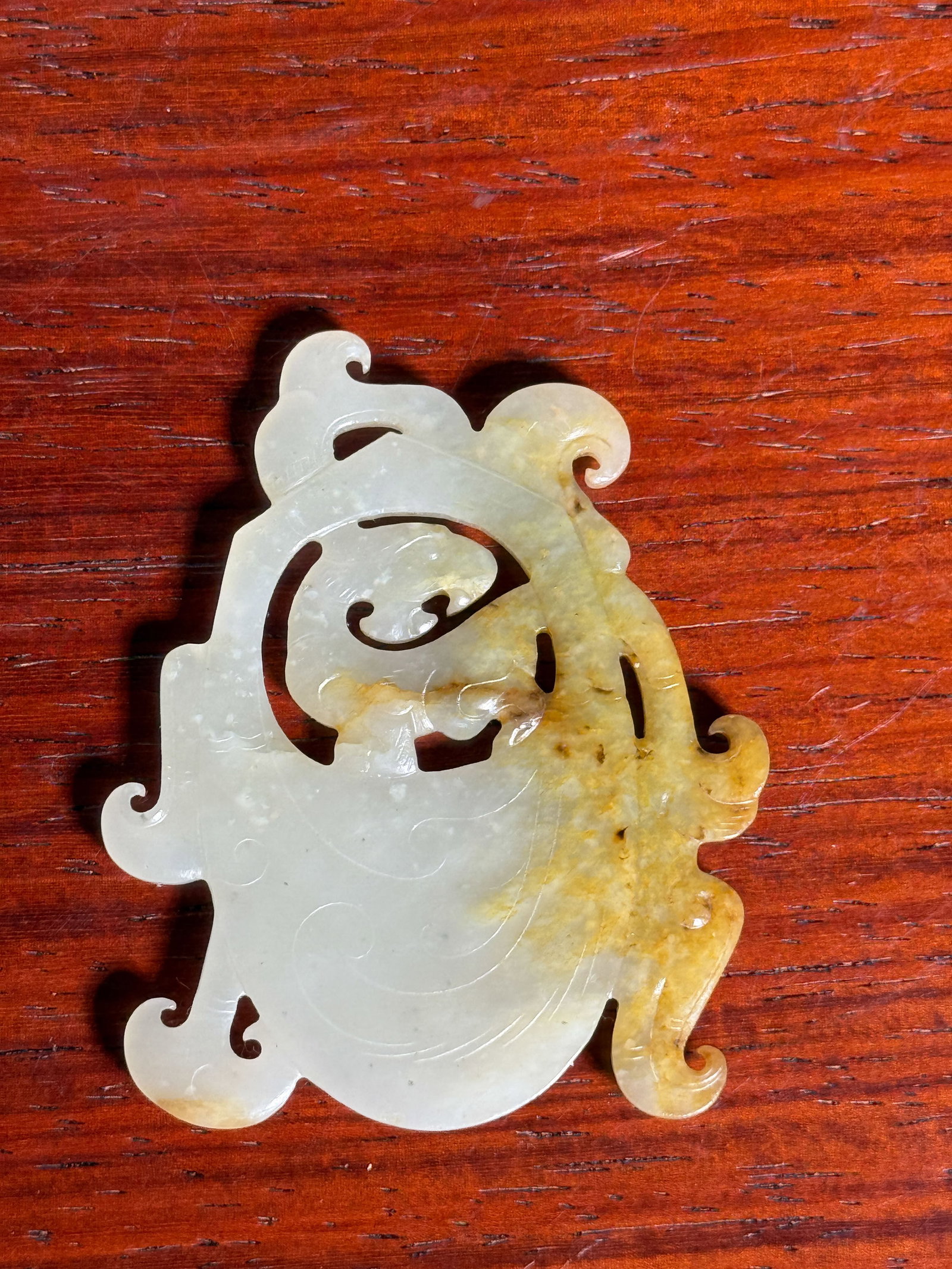 CHINESE JADE PLAQUE WITH BIRD MOTIF: Chinese jade plaque with bird motif. Dimensions: 2.5 x 2 in. (6.3 x 5.1 cm). Note: This item is in New York, where it can be shipped from.