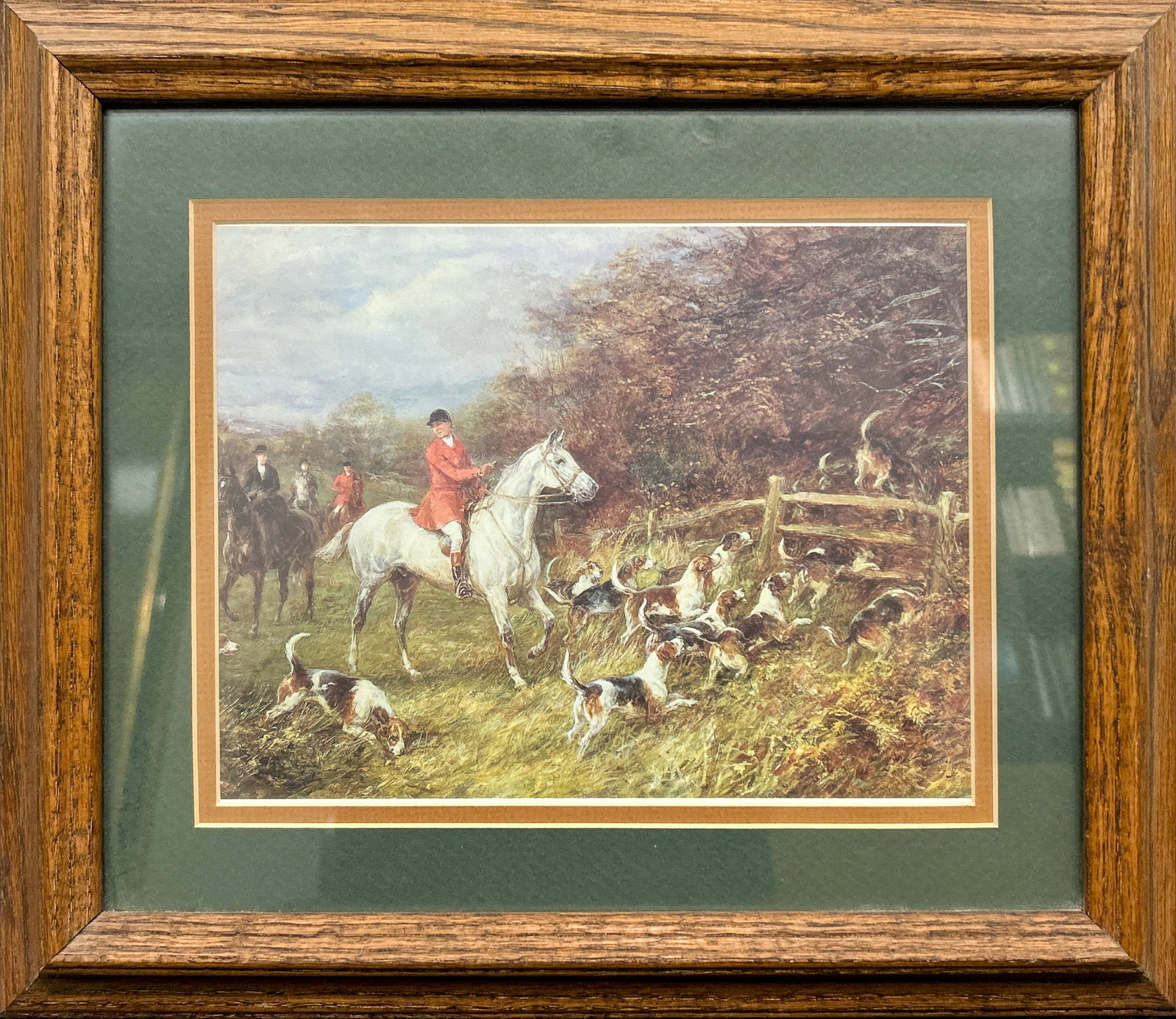 HEYWOOD HARDY, PRINT: Heywood Hardy (British, 1842-1933), "Over the Stile." Lithograph, unsigned. Image: 6.69"h x 8.66"w (17 x 22 cm); Overall (With Frame): 12.4"h x 14.37"w (31.5 x 36.5 cm)