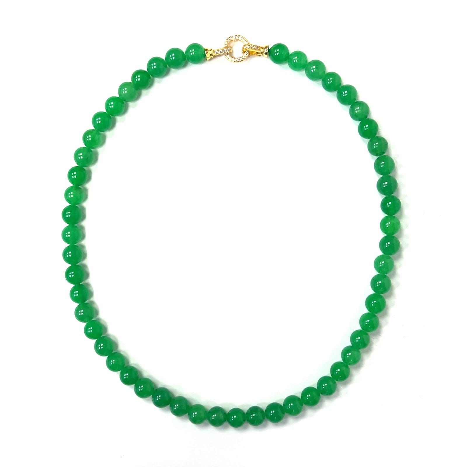 JADEITE NECKLACE: Jadeite necklace. D1.1 cm (x52)