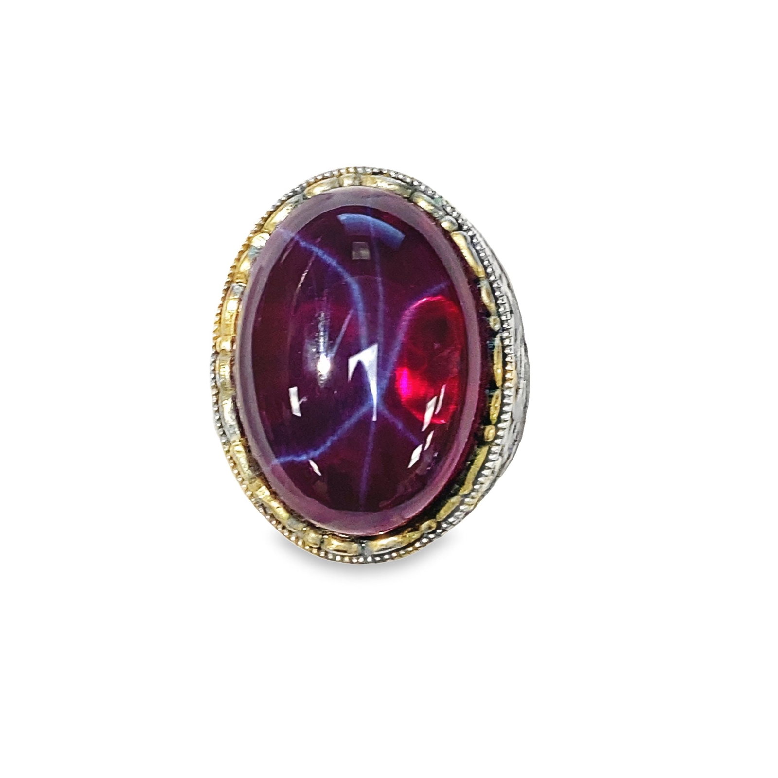 GEMSTONE AND STERLING SILVER RING - 5