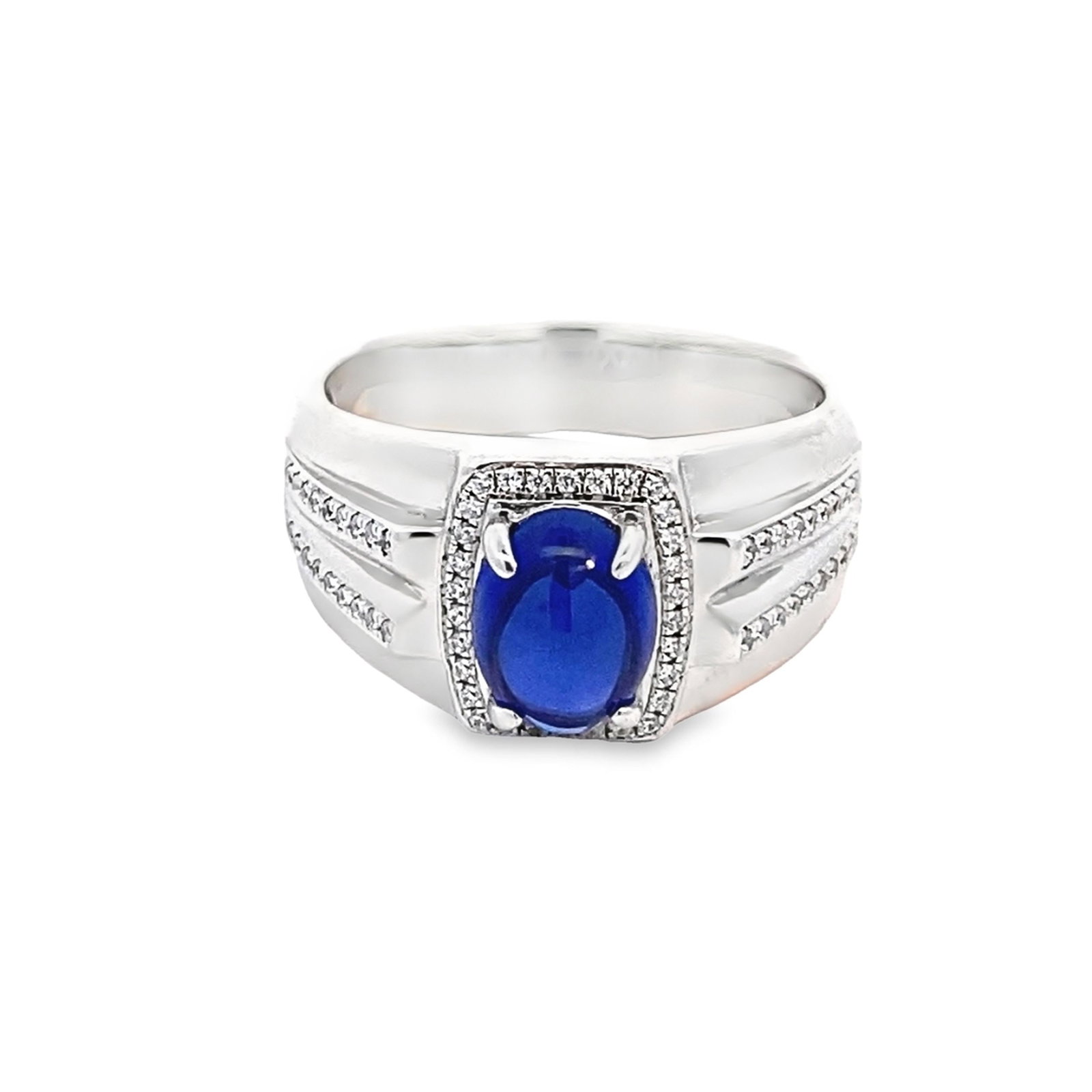 GEMSTONE FASHION JEWELRY RING: Blue gemstone fashion jewelry ring. Size: 11.25 3.5 ct