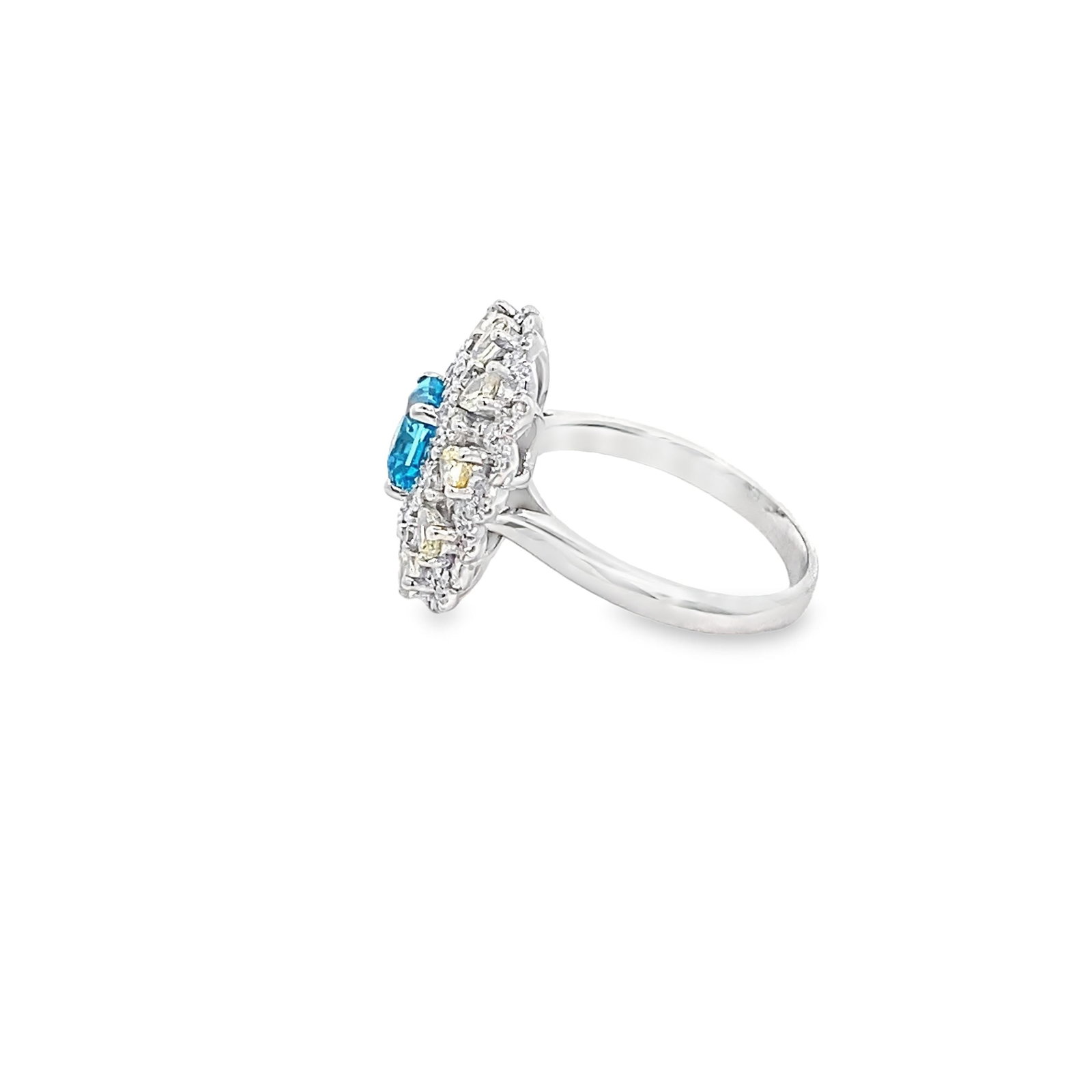 LAB TOPAZ AND DIAMOND RING - 2