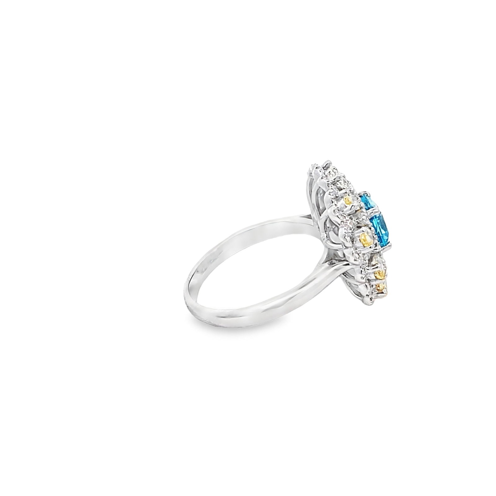 LAB TOPAZ AND DIAMOND RING - 4
