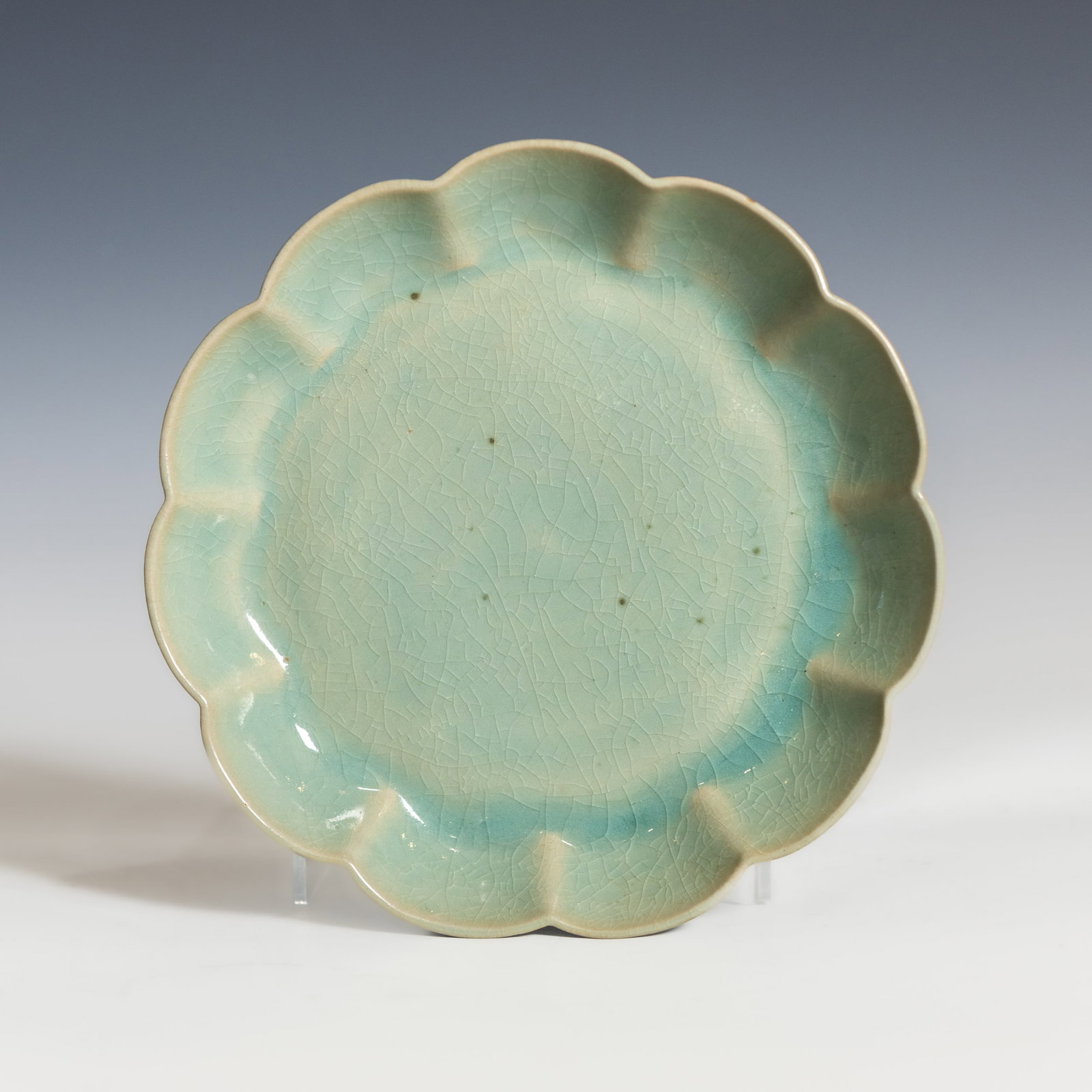 CHINESE CELADON-GLAZED FOLIATE DISH (1 of 5)