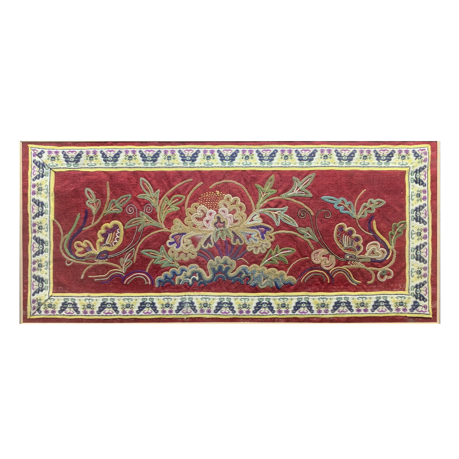 A CHINESE EMBROIDERED SILK FLOWER (1 of 4)