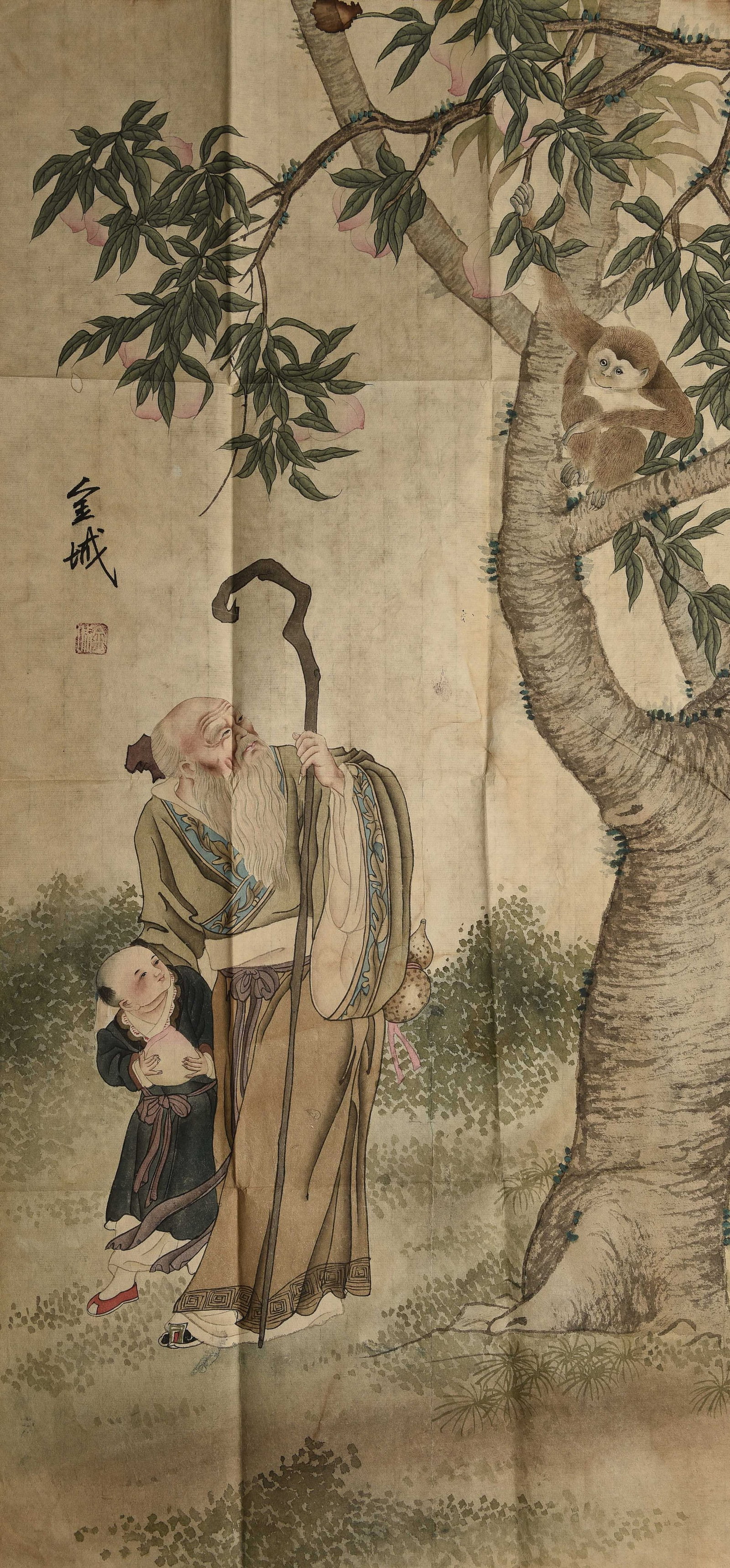 JIN CHENG, ATTRIBUTED TO, FIGURE (1 of 3)