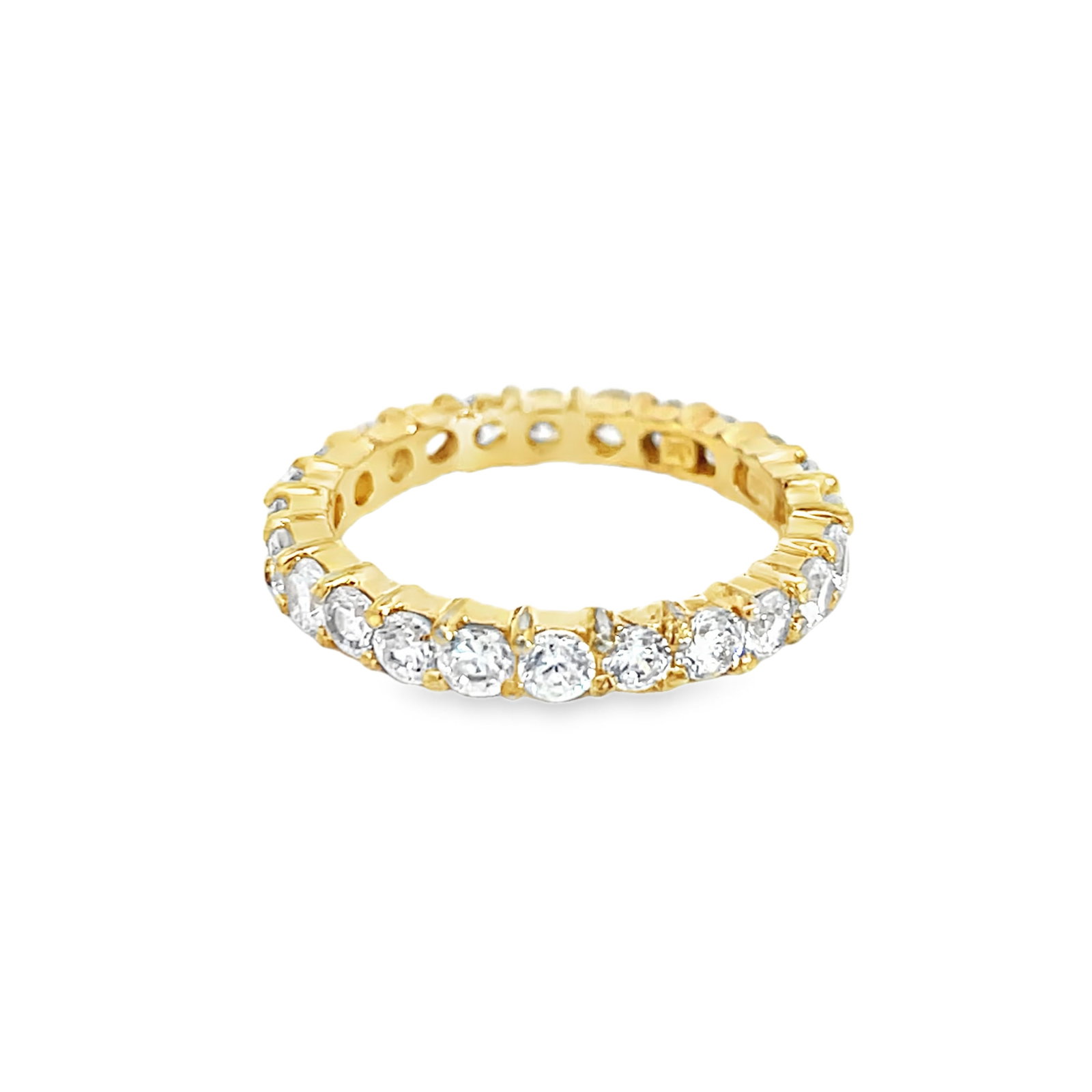 CUBIC ZIRCONIA AND STERLING SILVER BAND RING (1 of 3)