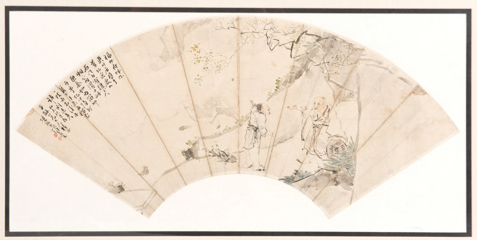 ZHANG YANGENG (QING DYNASTY), CHINESE FAN PAINTING (1 of 3)