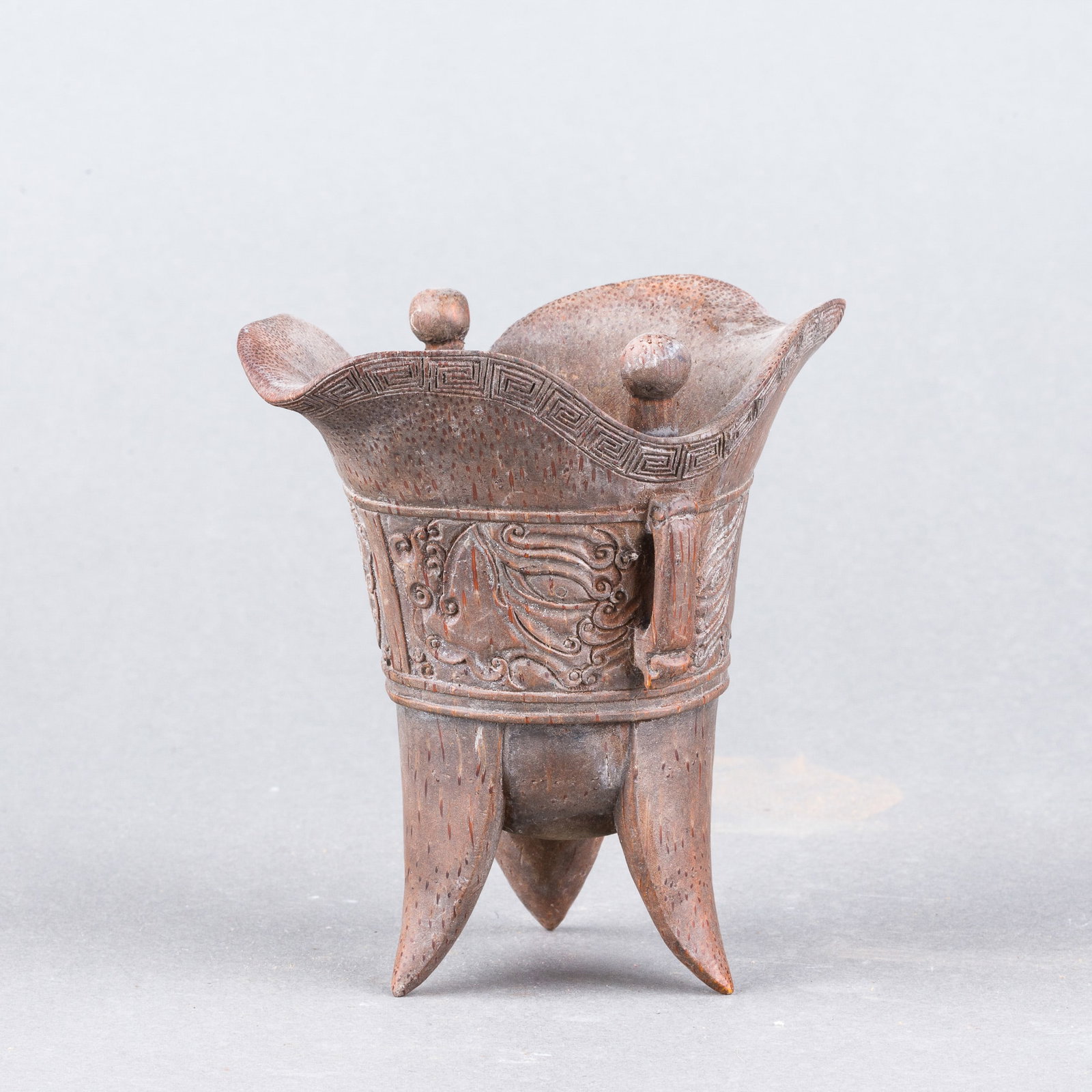 A CARVED BAMBOO WINE CUP (1 of 4)