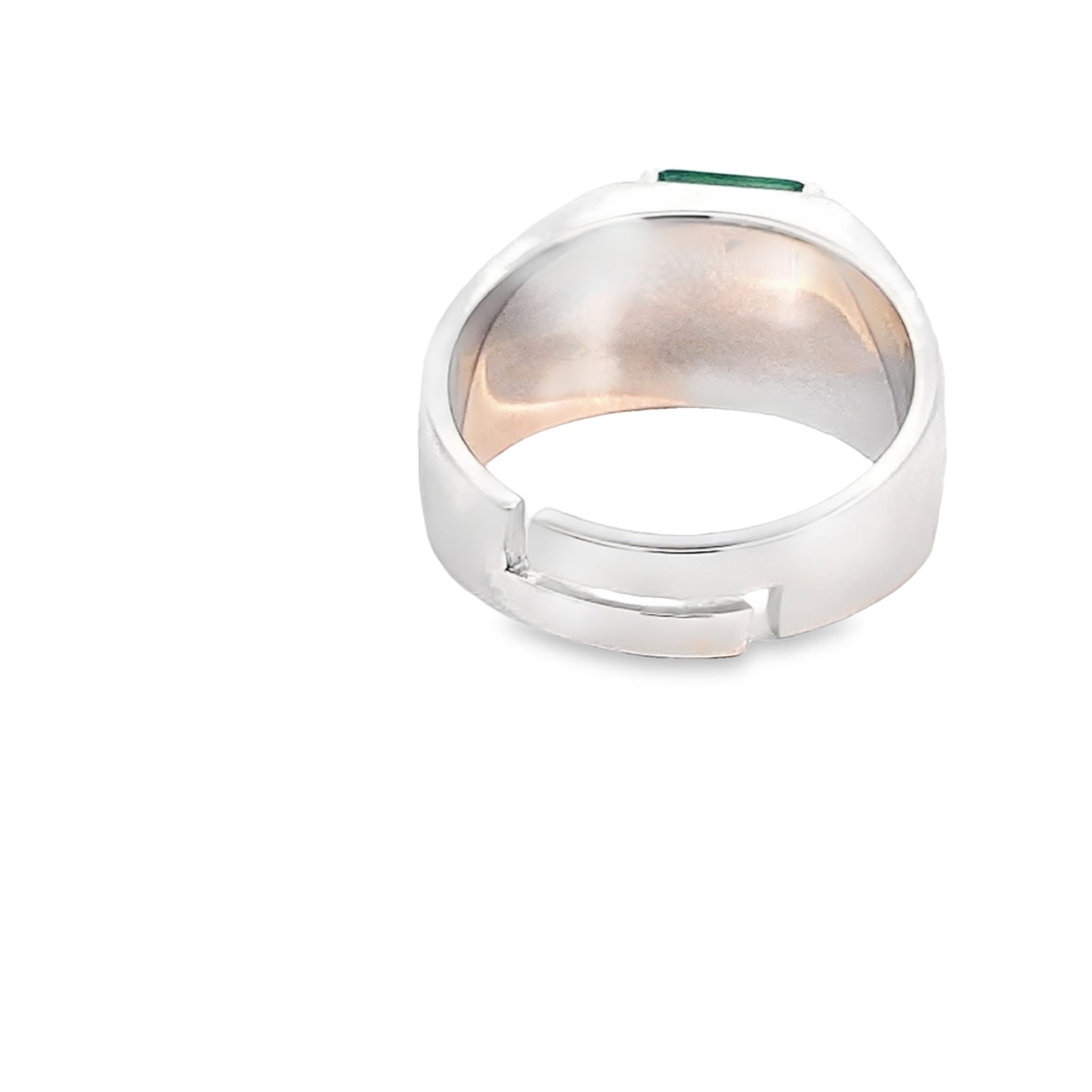 LAB EMERALD AND DIAMOND RING - 3