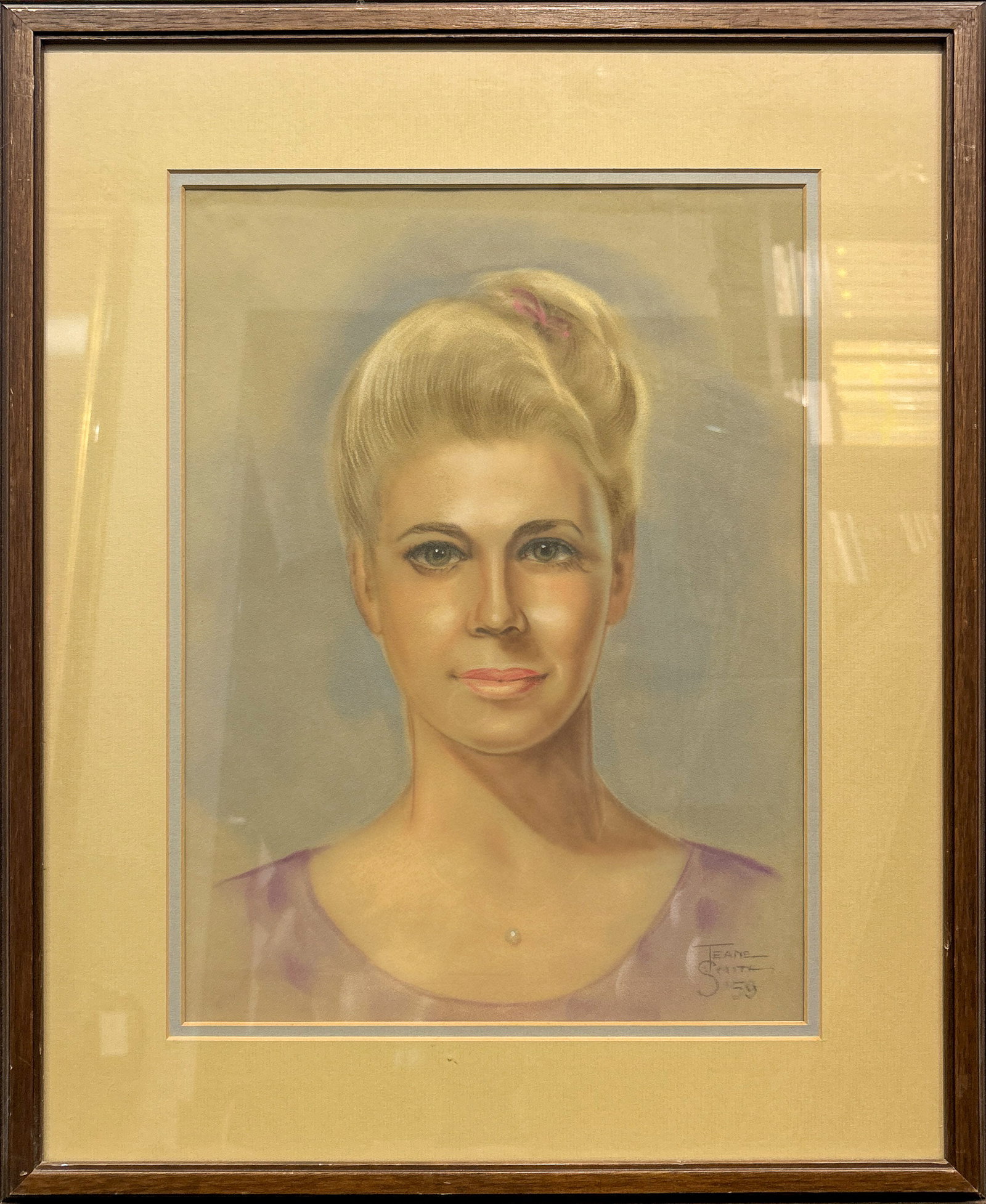 PORTRAIT, WORK ON PAPER: Portrait. Mixed media on paper, signed lower right. Image: 15.55"h x 11.42"w (39.5 x 29 cm); Overall (with frame): 22.64"h x 18.5"w (57.5 x 47 cm)