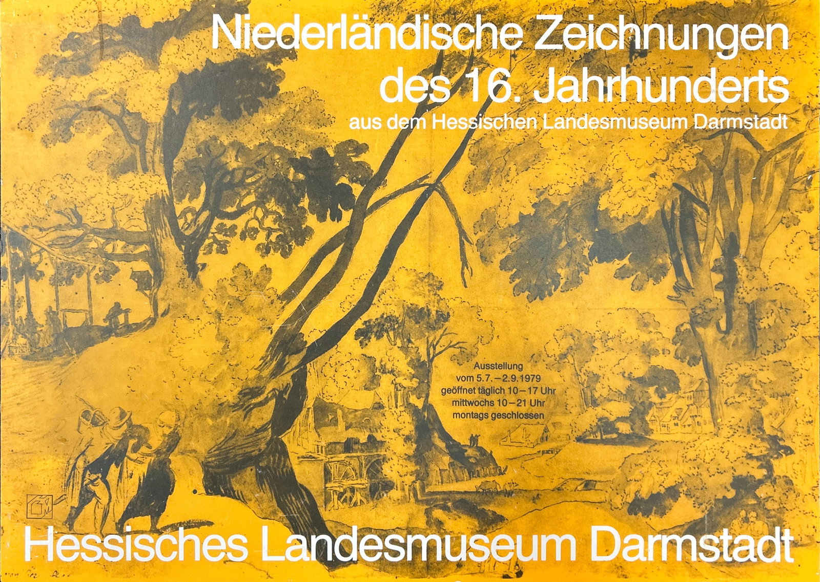HESSISCHES LANDESMUSEUM DARMSTADT, POSTER: Hessisches Landesmuseum Darmstadt. Lithograph, unsigned. Overall: 24.02"h x 33.07"w (61 x 84 cm)