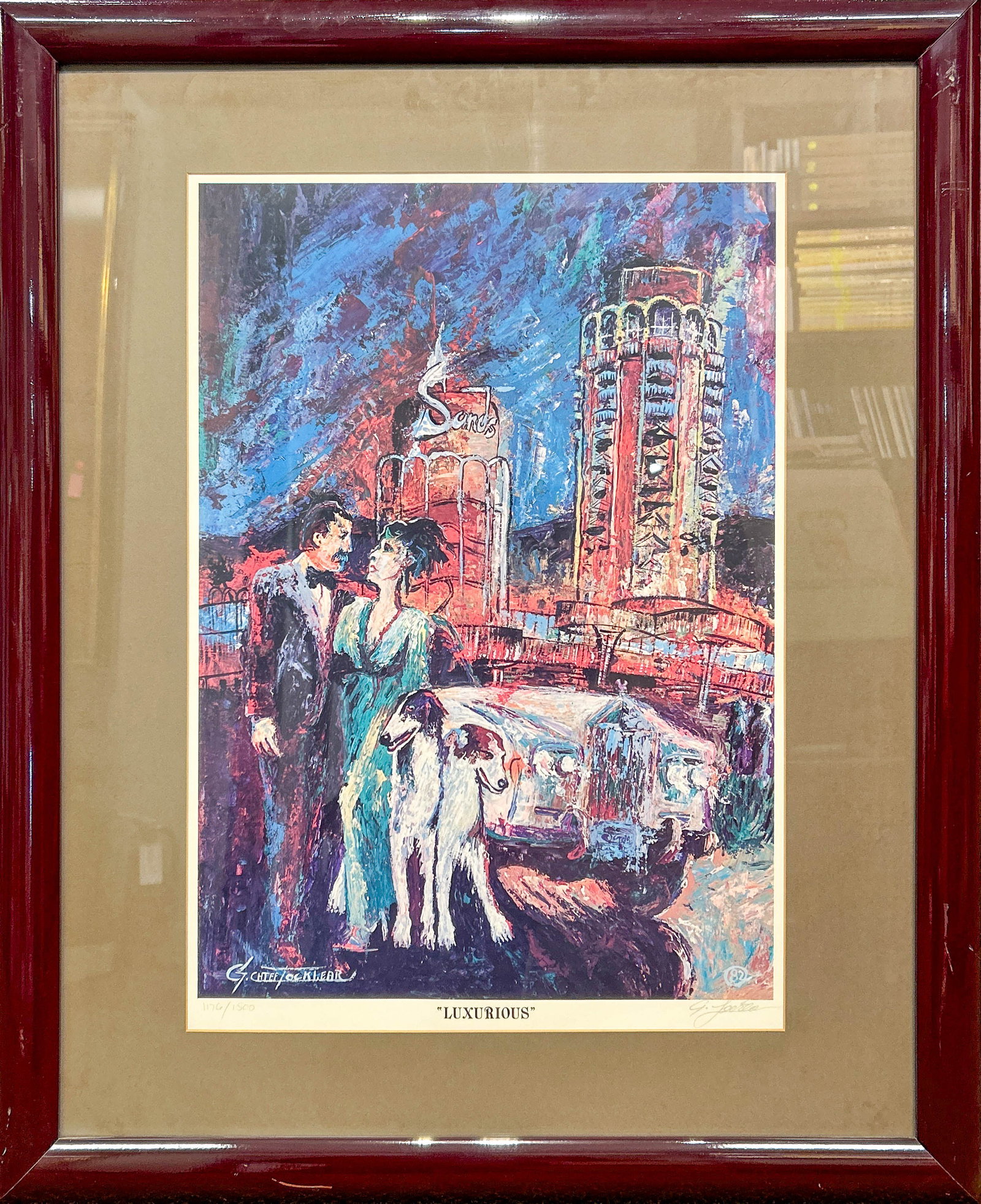 YANKEL GINZBURG, PRINT: Yankel Ginzburg, "Luxurious." Lithograph, signed lower right, edition 1176/1500. Image: 22.44"h x 15.75"w (57 x 40 cm); Overall (with frame): 33.46"h x 27.36"w (85 x 69.5 cm)