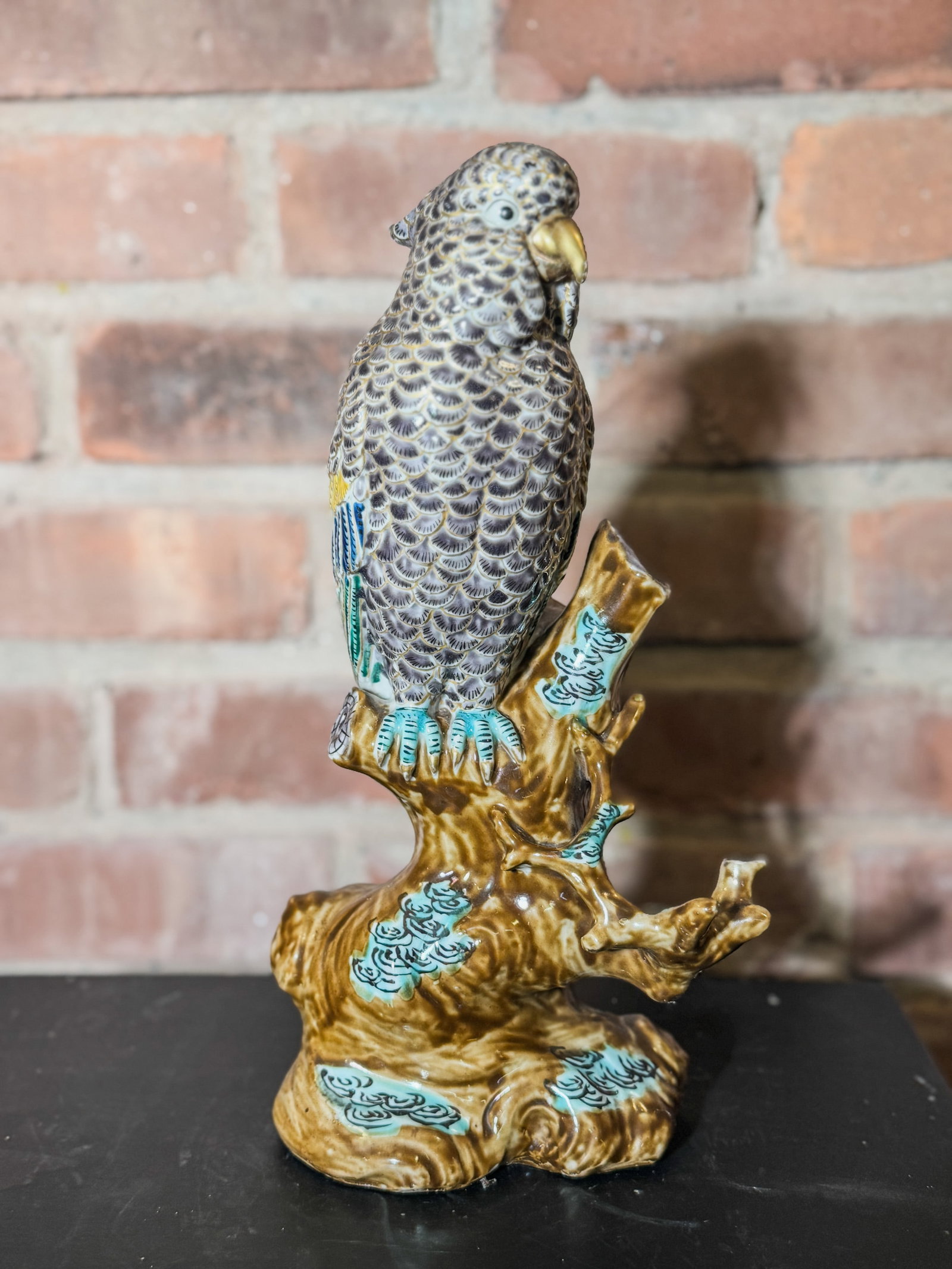 JAPANESE KUTANI PORCELAIN PARROT: A Japanese Kutani porcelain parrot. Dimensions: Height: 12 in. (30.5 cm). Note: This item is in New York, where it can be shipped from.