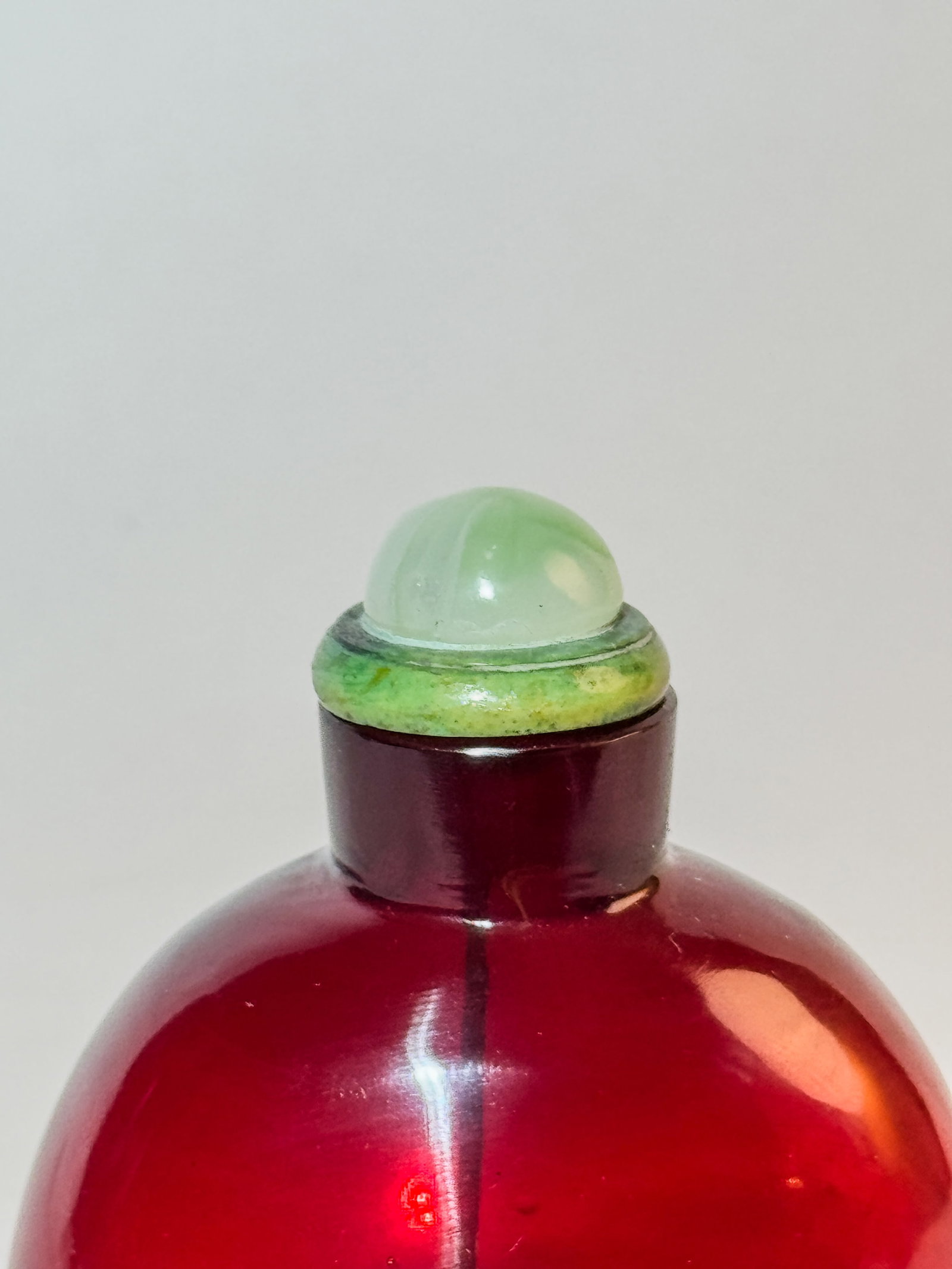 CHINESE RUBY RED PEKING GLASS SNUFF BOTTLE - 2
