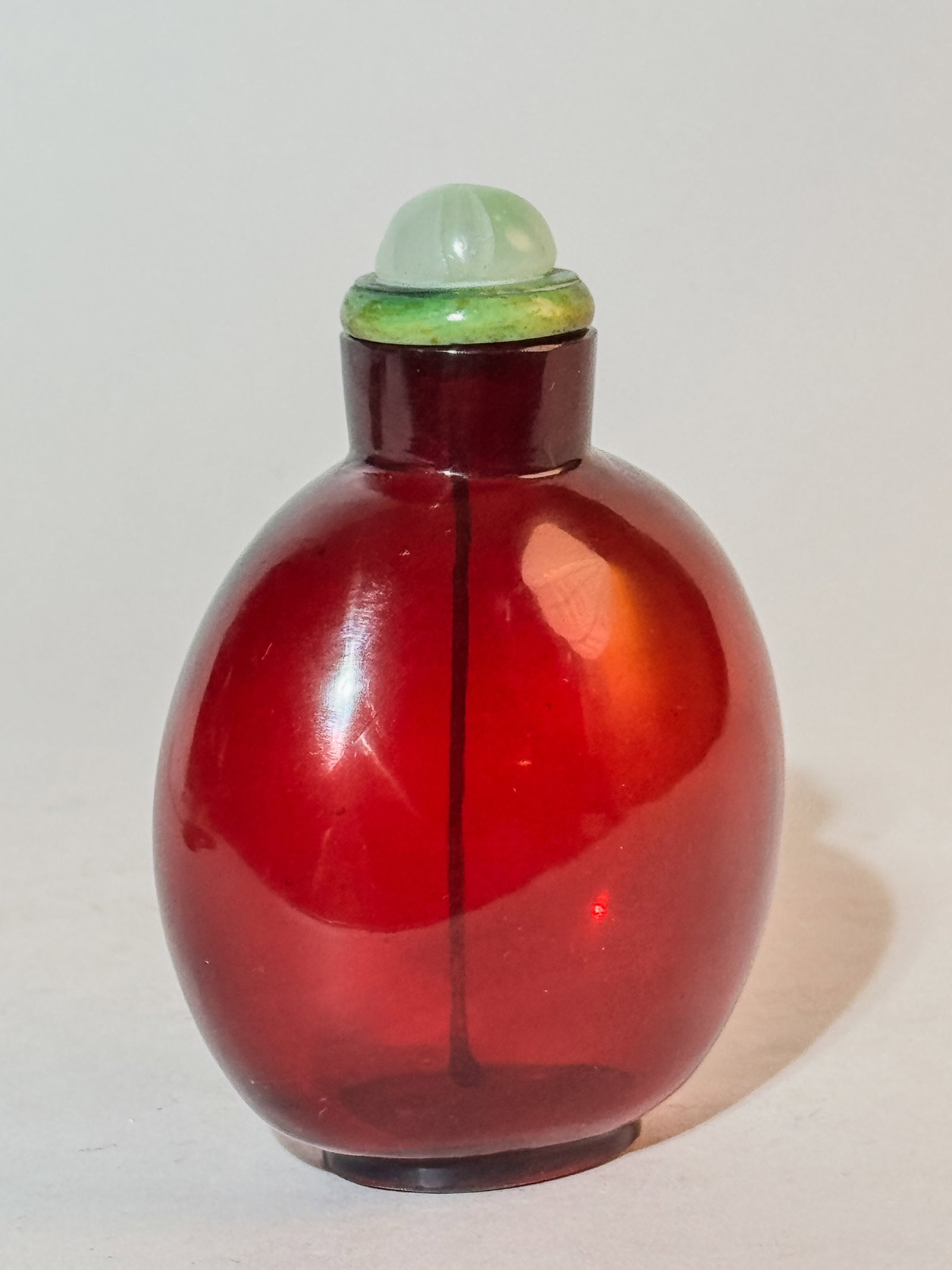 CHINESE RUBY RED PEKING GLASS SNUFF BOTTLE - 3