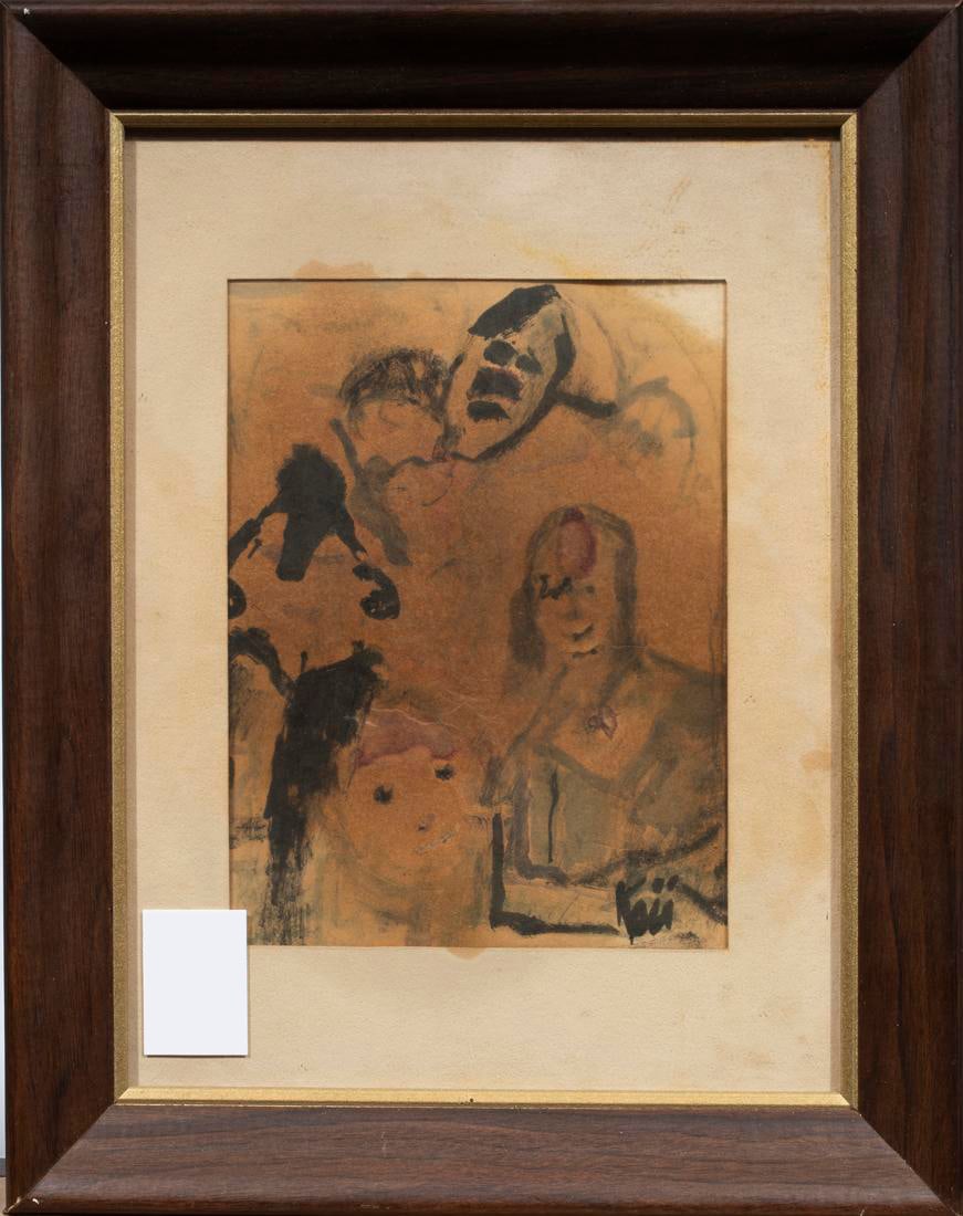 FRANK KOCI (AMERICAN/CZECH, 1904-1983), WATERCOLOR: Frank Koci (American/Czech, 1904-1983), "Untitled." Watercolor, signed lower right. Overall (with frame): 14.25"h x 11.25"w (36.2 x 28.58 cm)