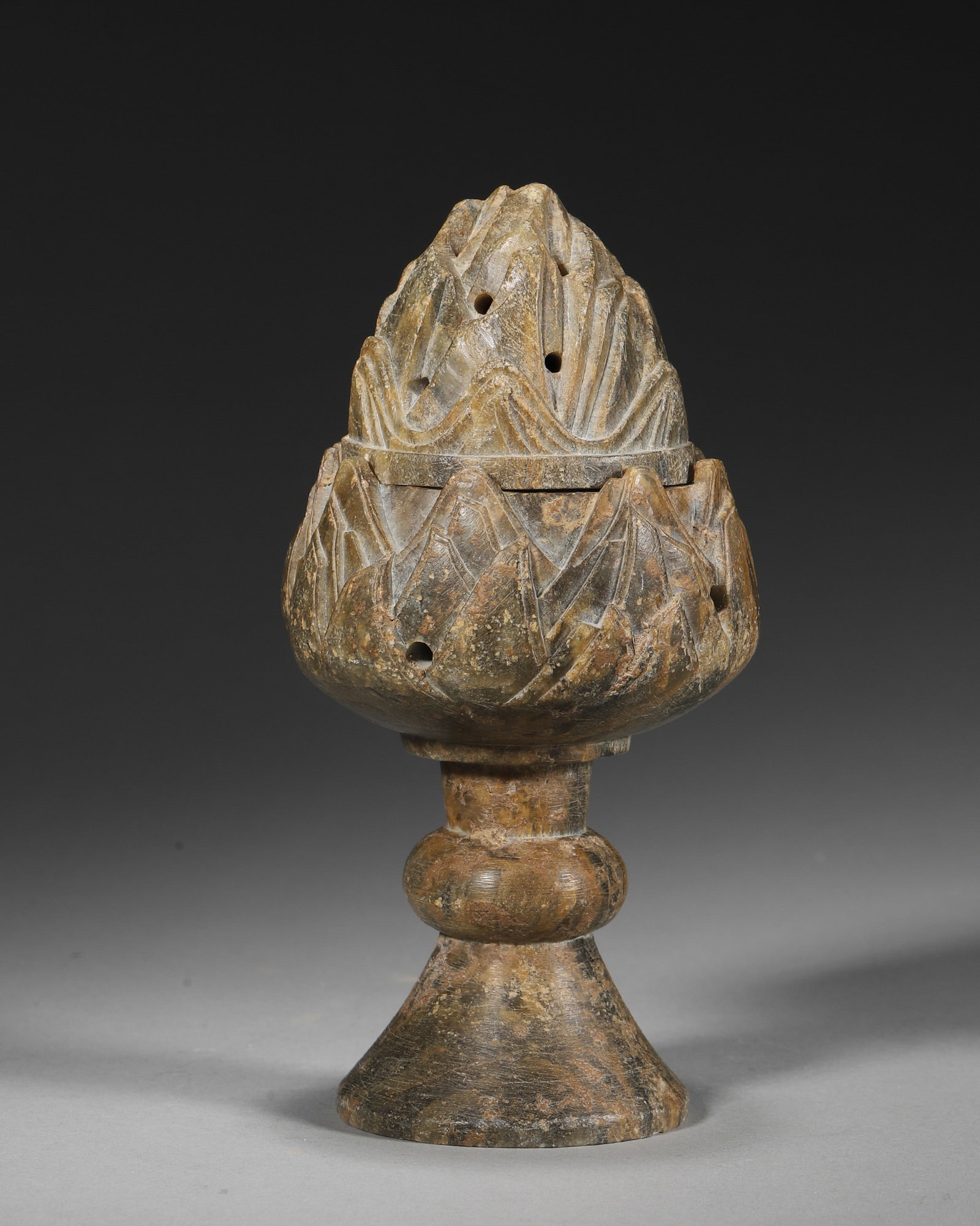 A CARVED INCENSE BURNER - 2