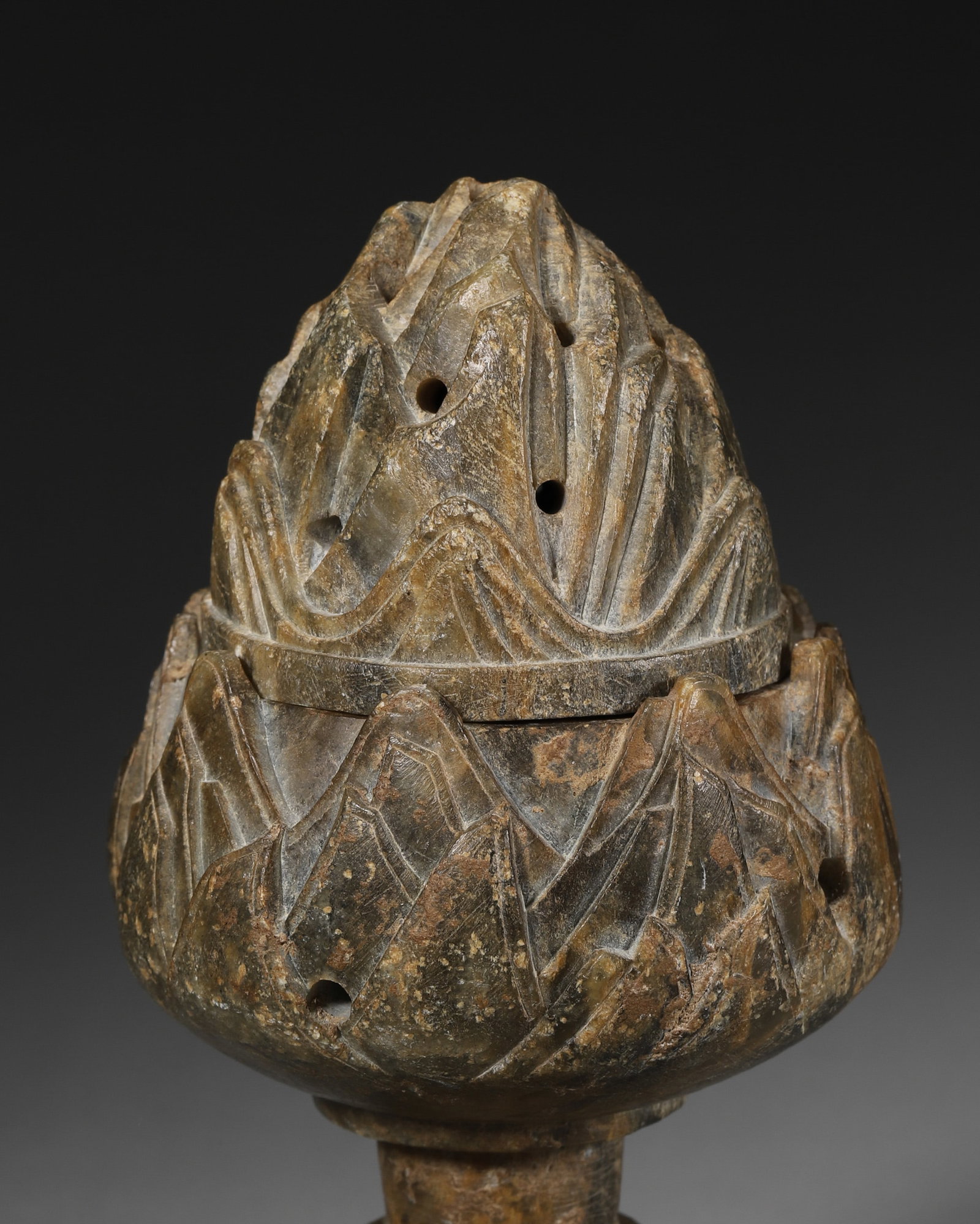 A CARVED INCENSE BURNER - 3