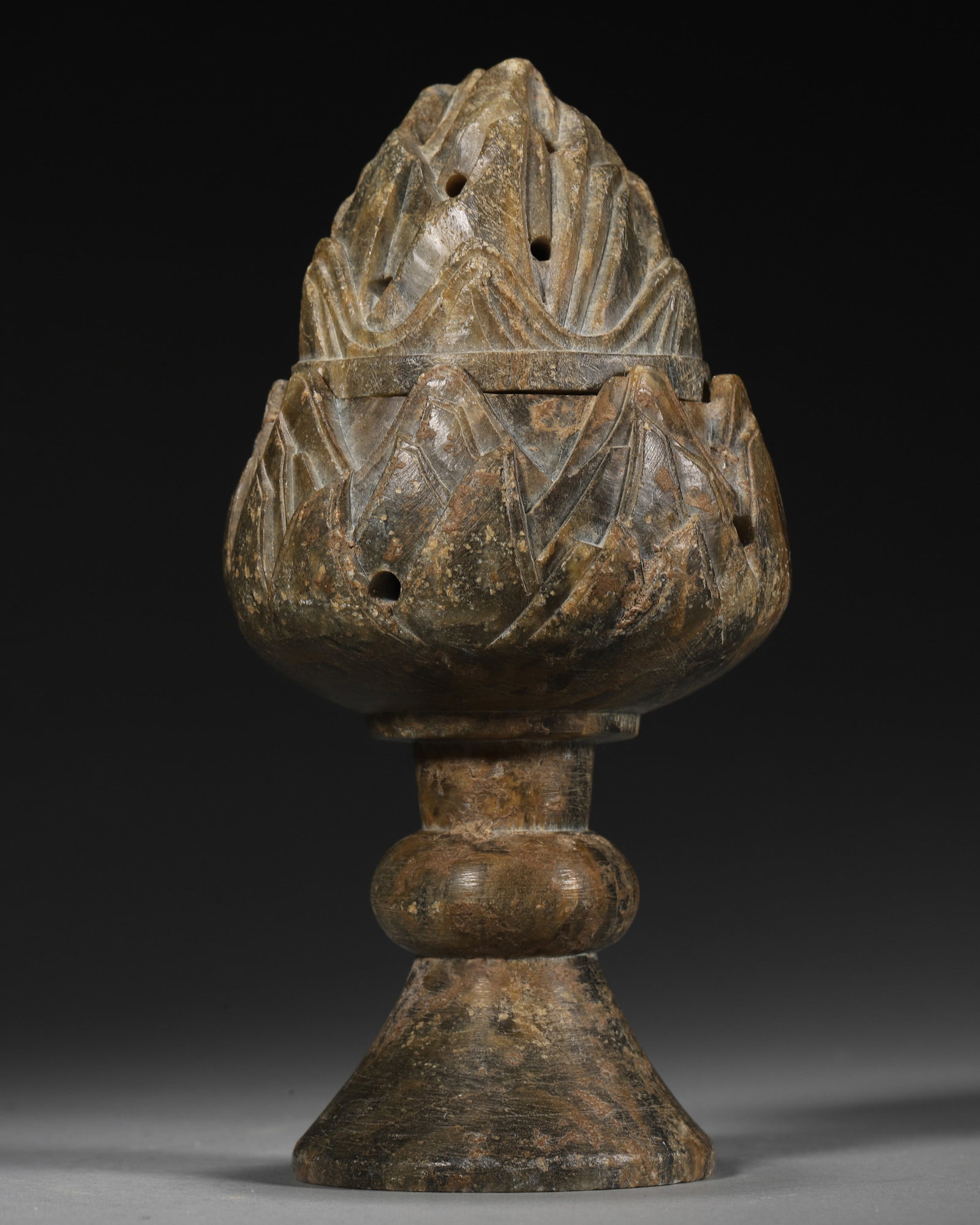 A CARVED INCENSE BURNER - 4