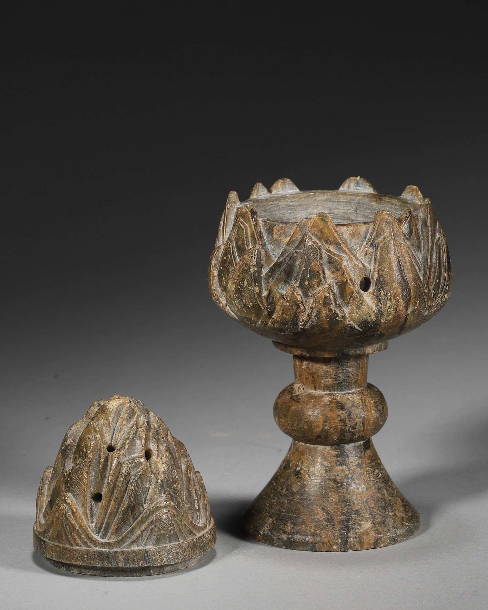 A CARVED INCENSE BURNER - 5