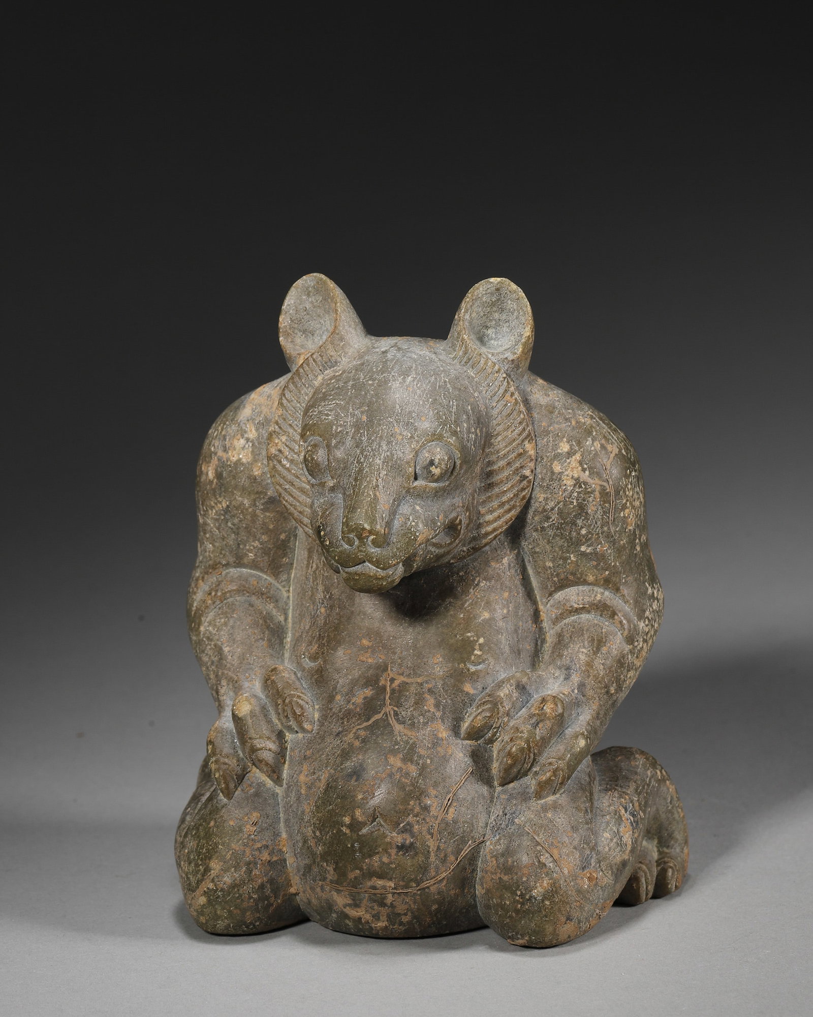 A STONE BEAR-FORM ORNAMENT - 2