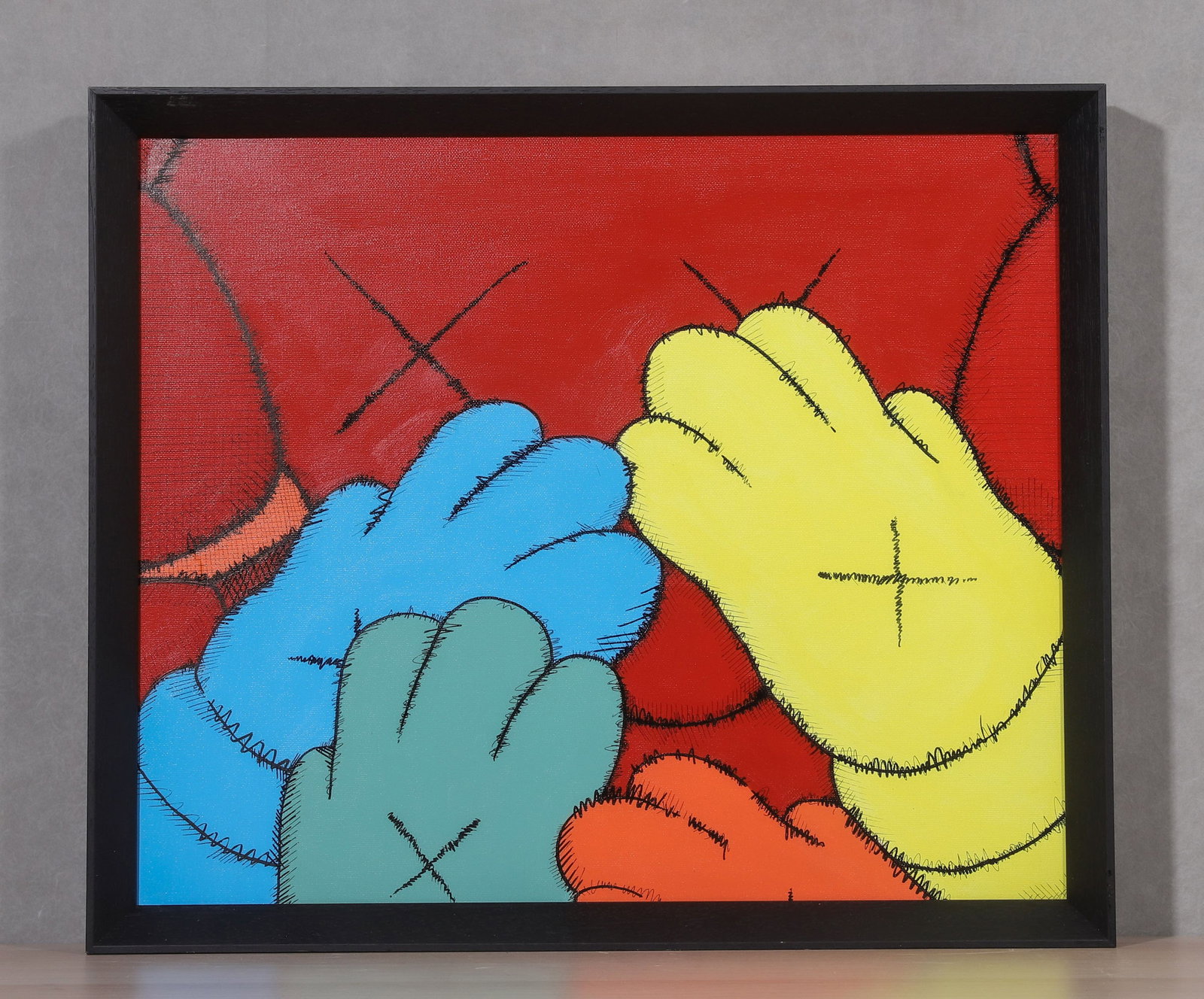 KAWS (BRIAN DONNELLY), ATTRIBUTED TO, ACRYLIC ON CANVAS (1 of 6)