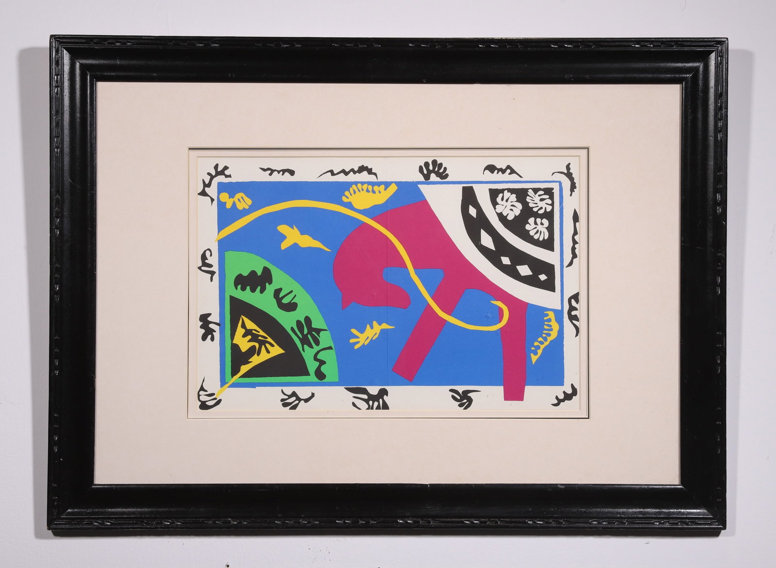AFTER HENRI MATISSE, THE CUT-OUTS, LITHOGRAPH: A lithograph after Henri Matisse, titled 'The Cut-Outs', framed. Dimensions: Image: 42 x 27 cm; Frame: 74 x 54 cm.