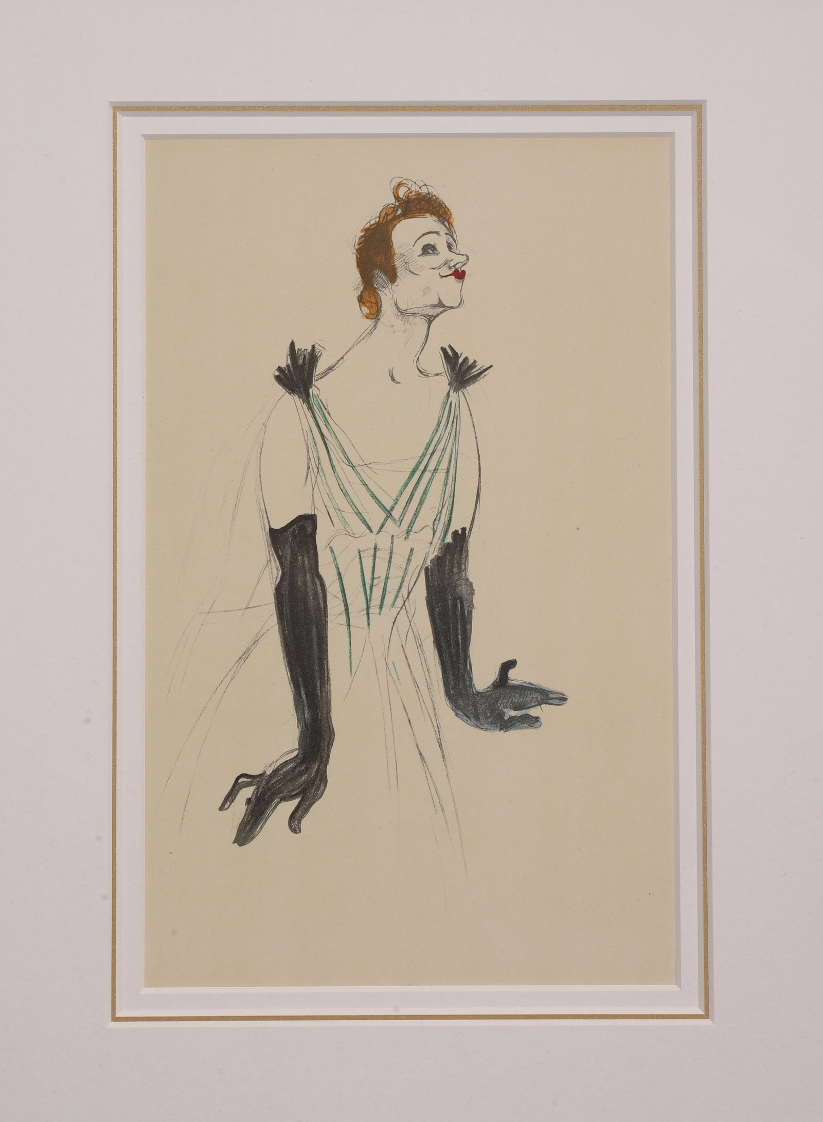 AFTER HENRI DE TOULOUSE-LAUTREC, THE DANCER, LITHOGRAPH: A lithograph after Henri de Toulouse-Lautrec, titled 'The Dancer', framed. Dimensions: Image: 27 x 14 cm; Frame: 58 x 44 cm.