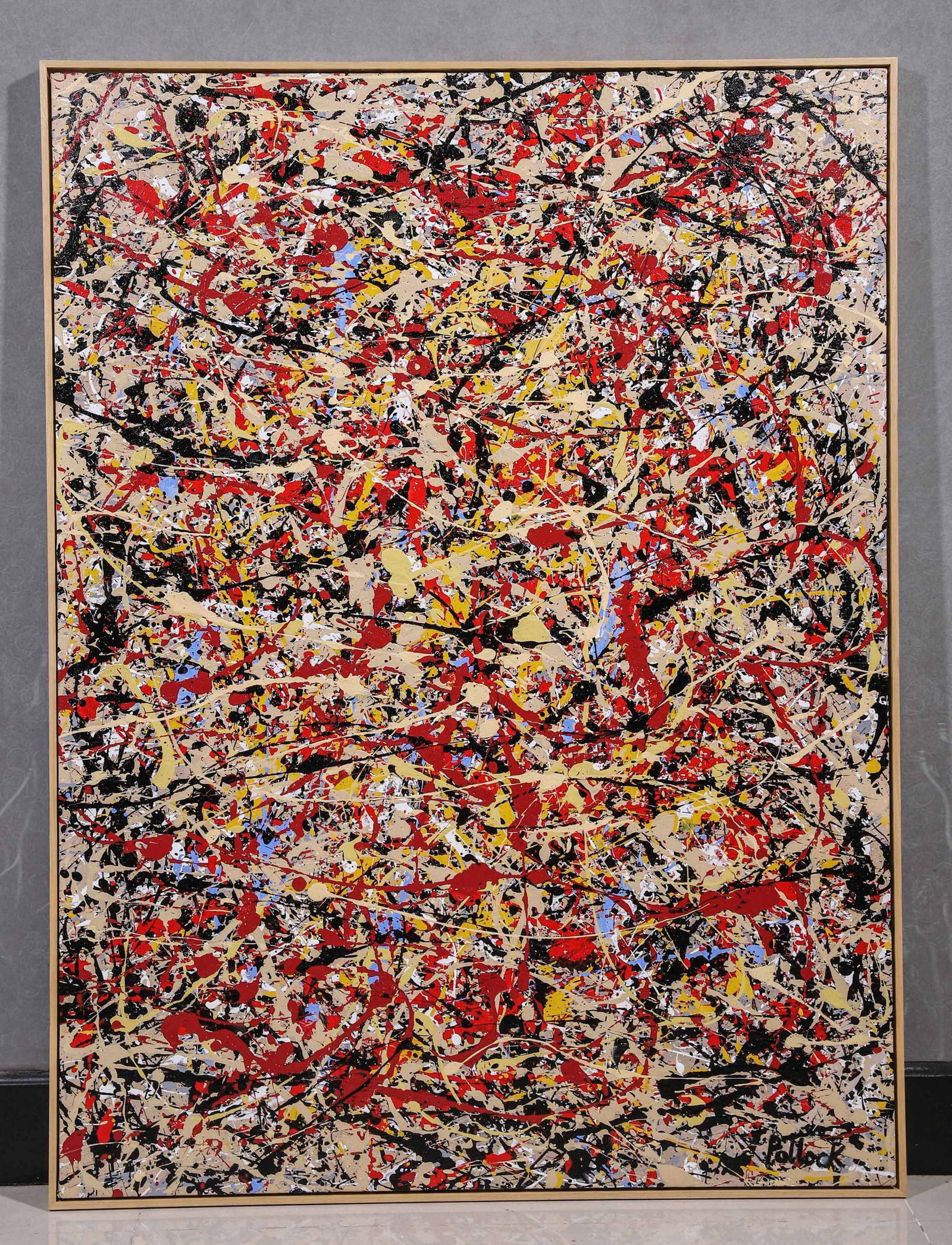 JACKSON POLLOCK, ATTRIBUTED TO, ABSTRACT COMPOSITION, MIXED MEDIA ON CANVAS (1 of 8)
