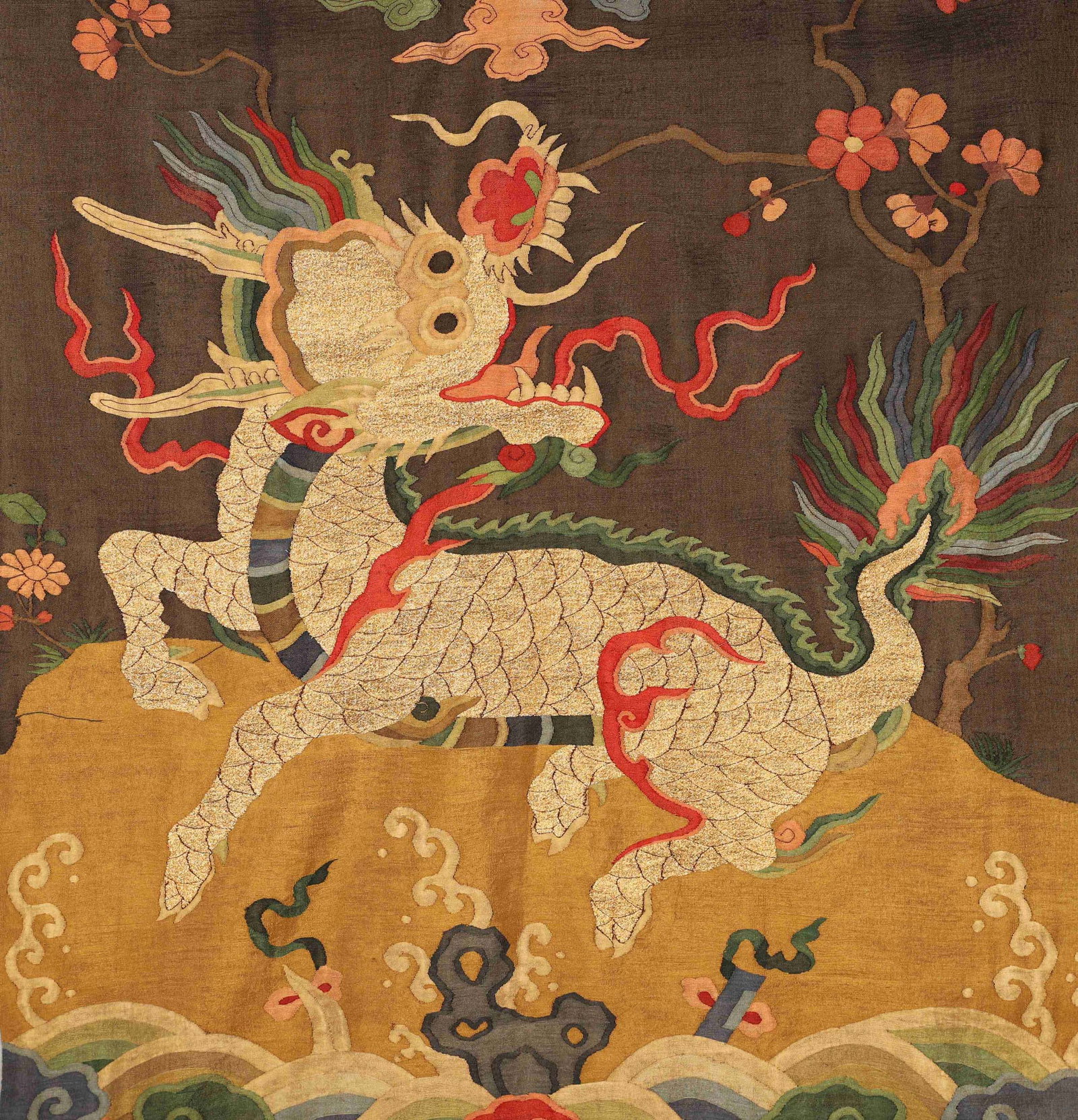 A KESI SILK PANEL WITH QILIN - 2