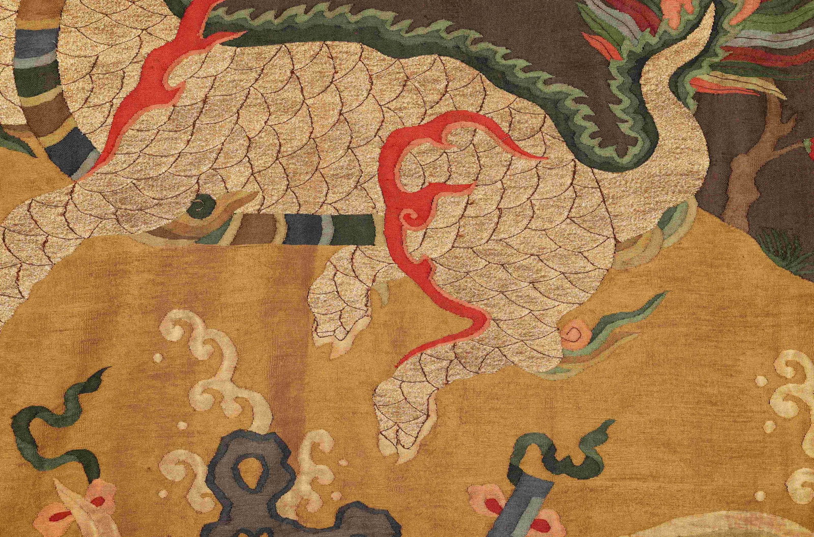 A KESI SILK PANEL WITH QILIN - 5