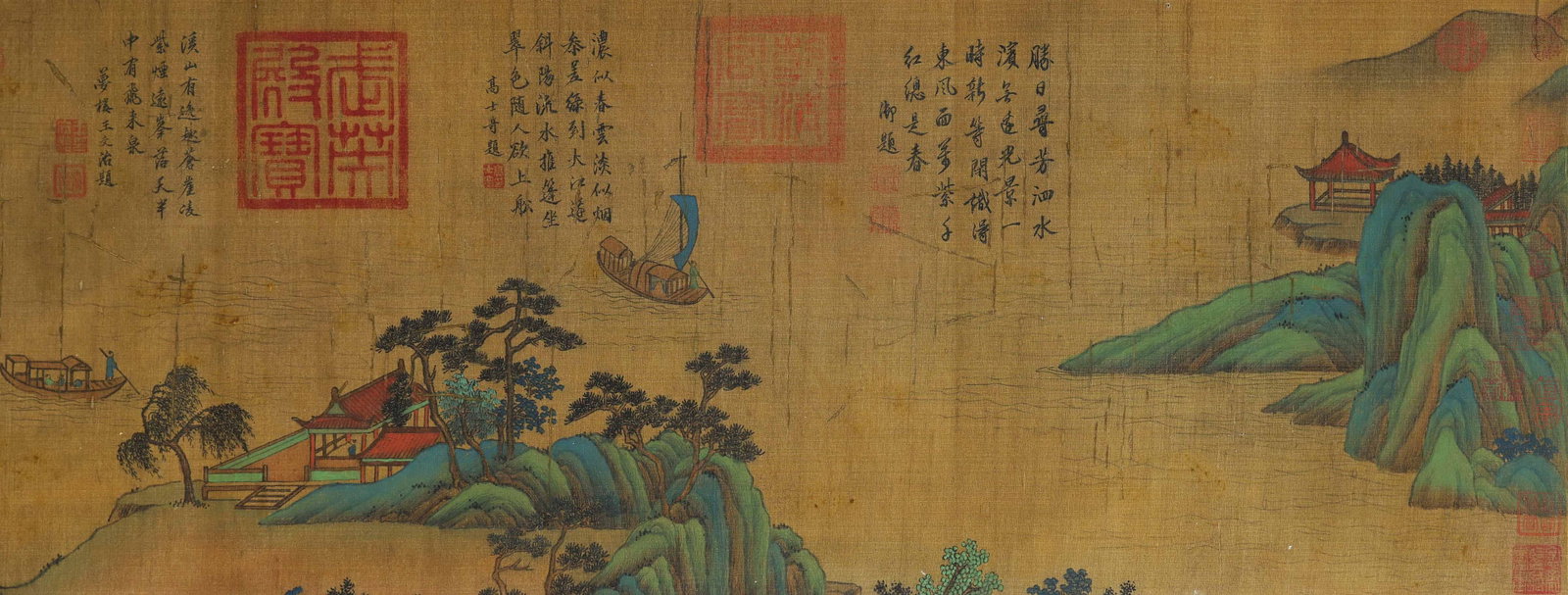WANG XIMENG, ATTRIBUTED TO, SPRING PAVILION DISTANT VIEW, HANDSCROLL - 3