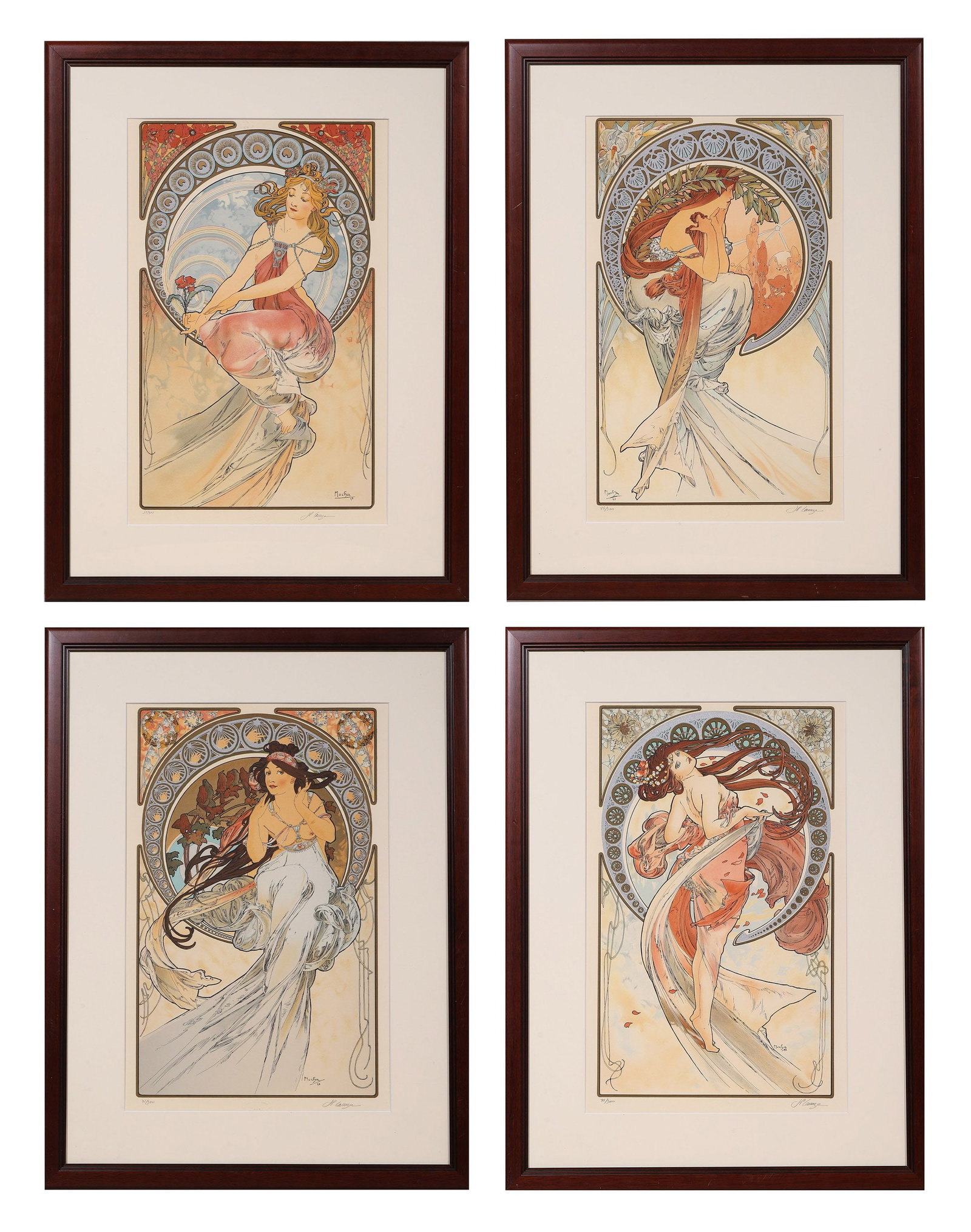 ALPHONSE MUCHA, ATTRIBUTED TO, THE FOUR ARTS, SET OF FOUR PRINTS (1 of 20)